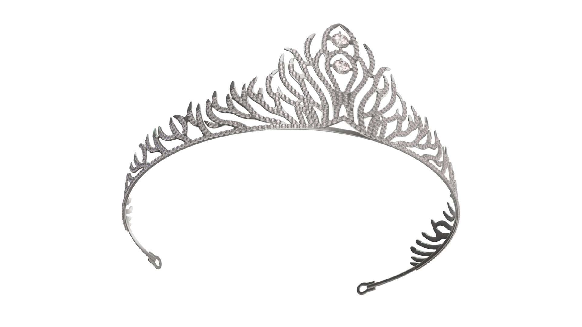 3D Silver Wedding Diadem