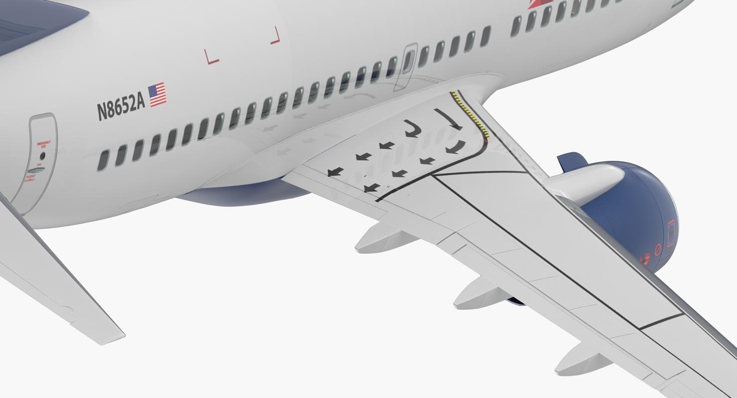 Boeing 737 700 Delta Air Lines Rigged 3D