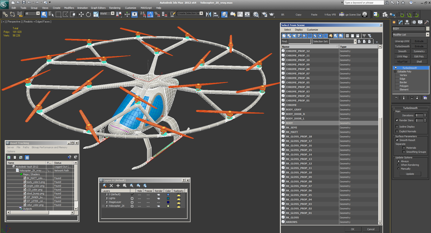 3D Volocopter 2X model