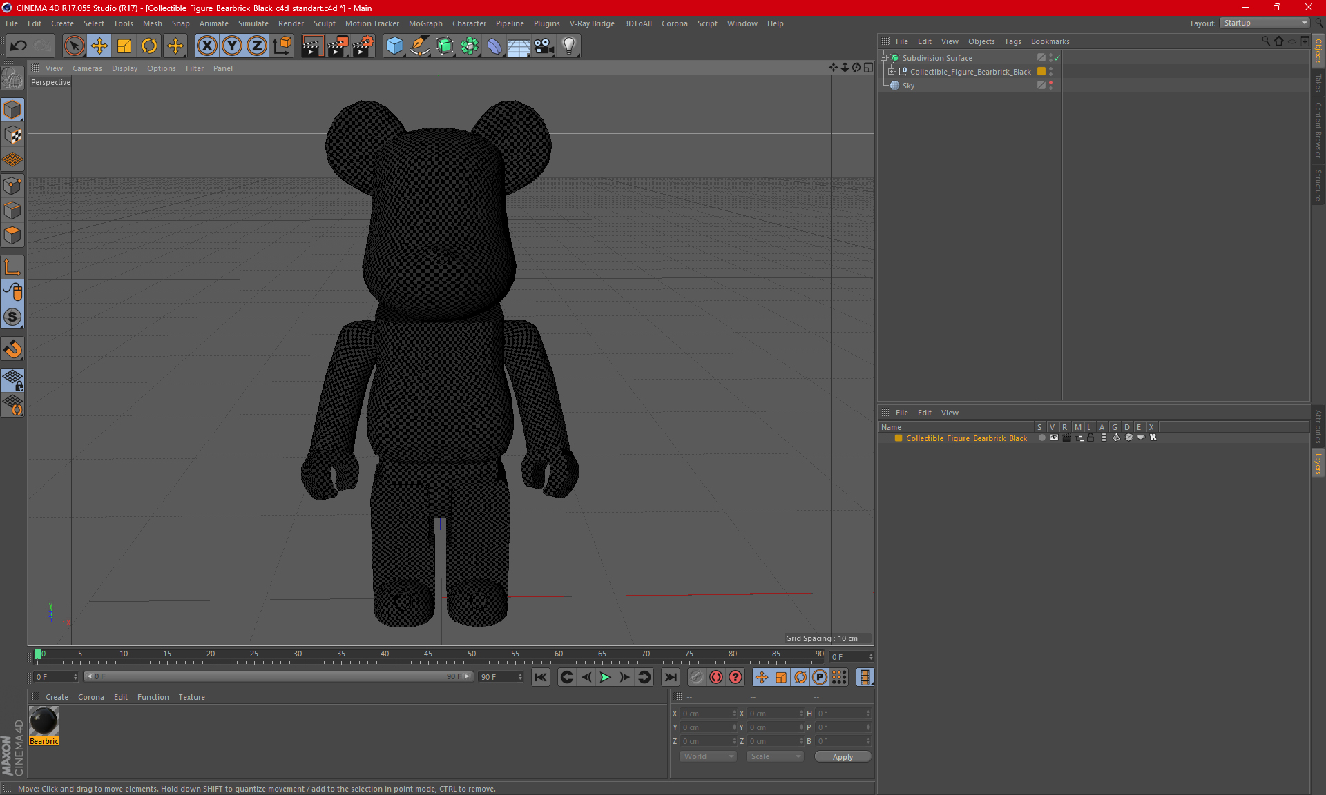 Collectible Figure Bearbrick Black 3D model