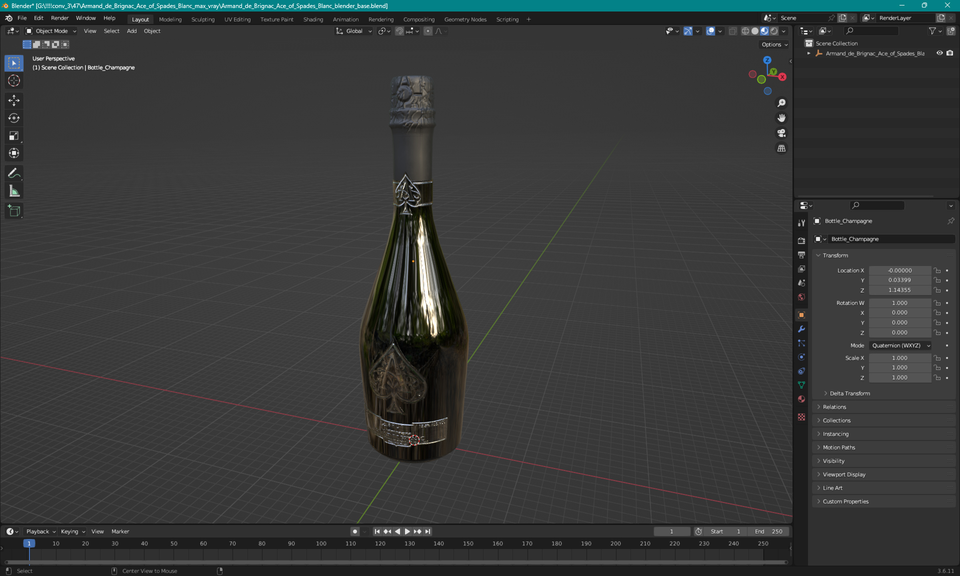 3D Armand de Brignac Ace of Spades Blanc de Blanc