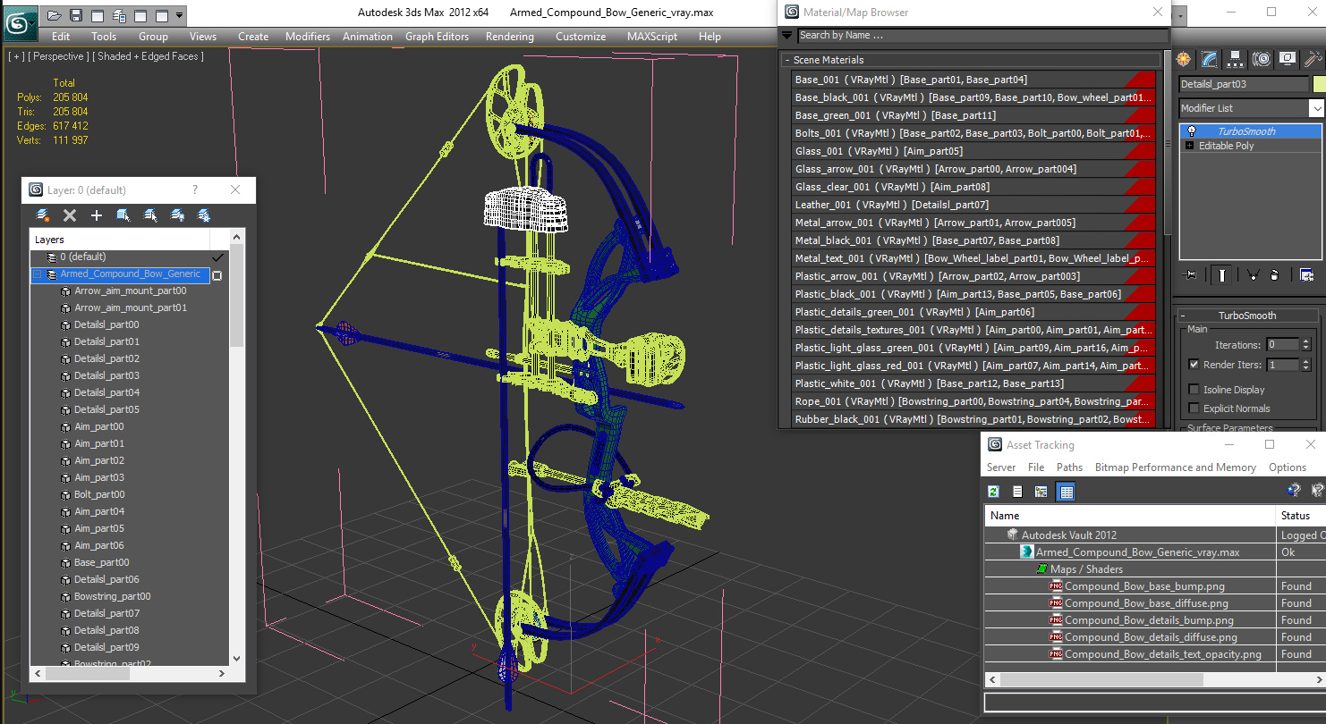 3D Armed Compound Bow Generic