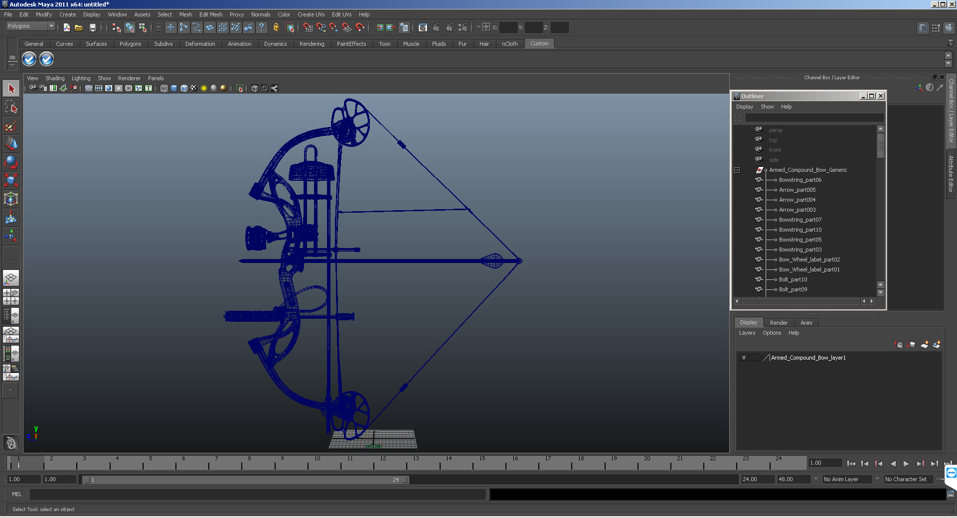 3D Armed Compound Bow Generic