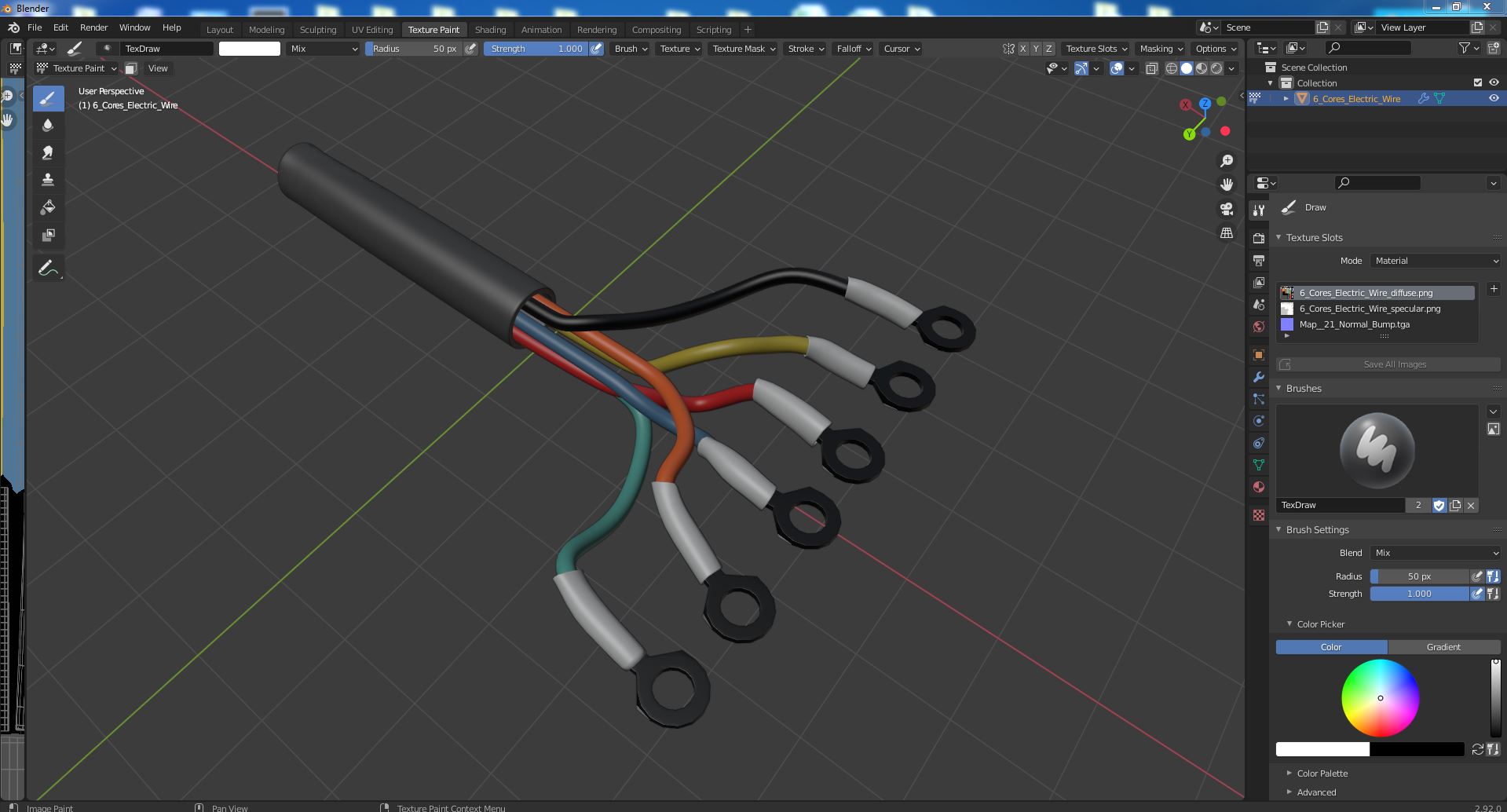 3D 6 Cores Electric Wire