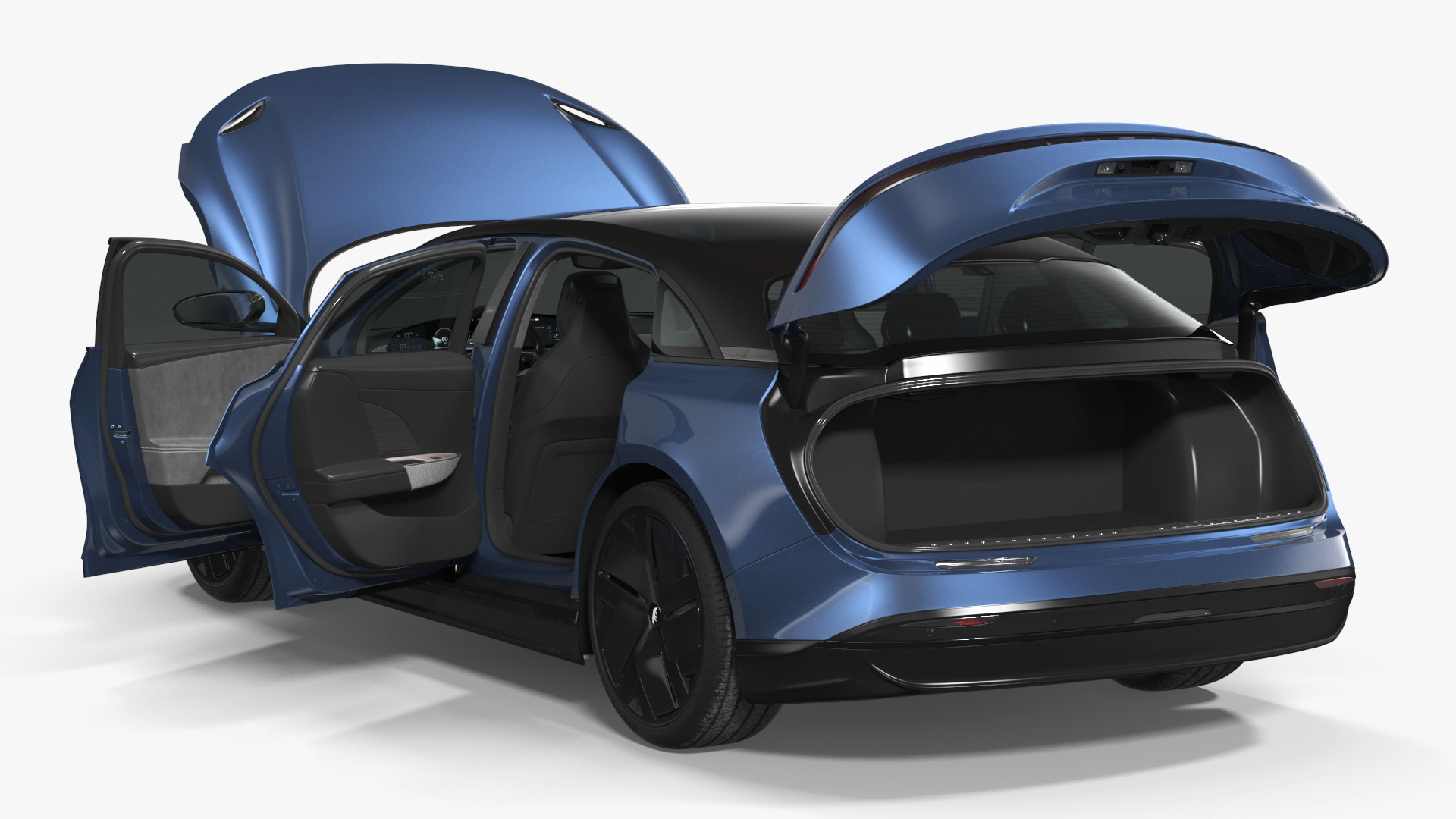 3D Lucid Air Electric Luxury Sedan Sapphire Rigged for Maya