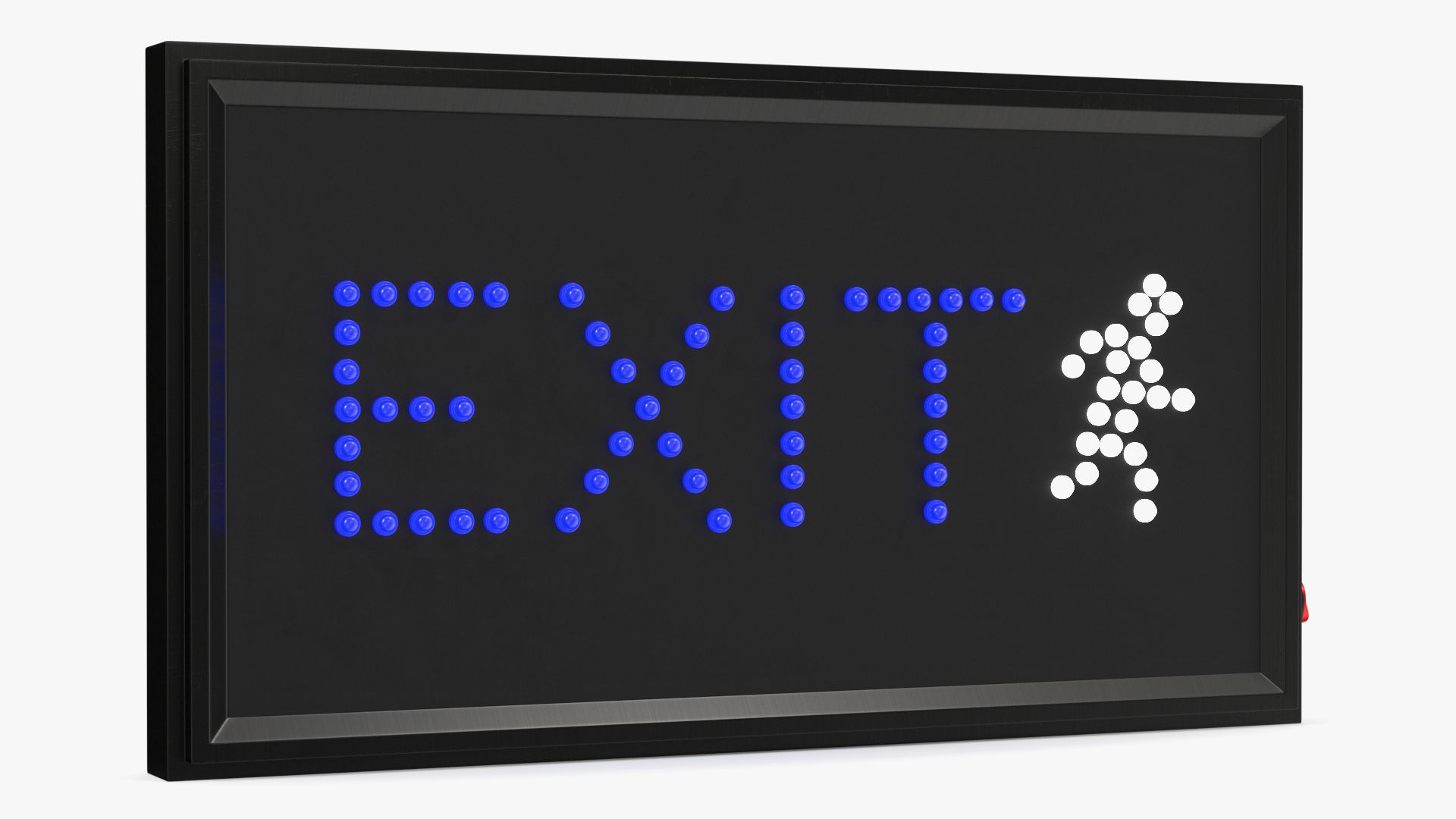 Blue LED Light Exit Sign ON 3D