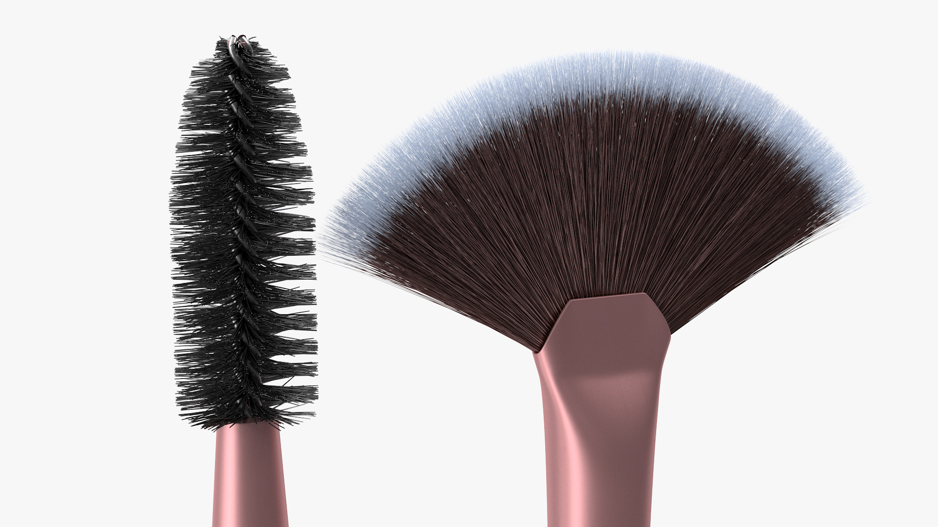 Fan and Eyelash Brush Set Fur 3D model