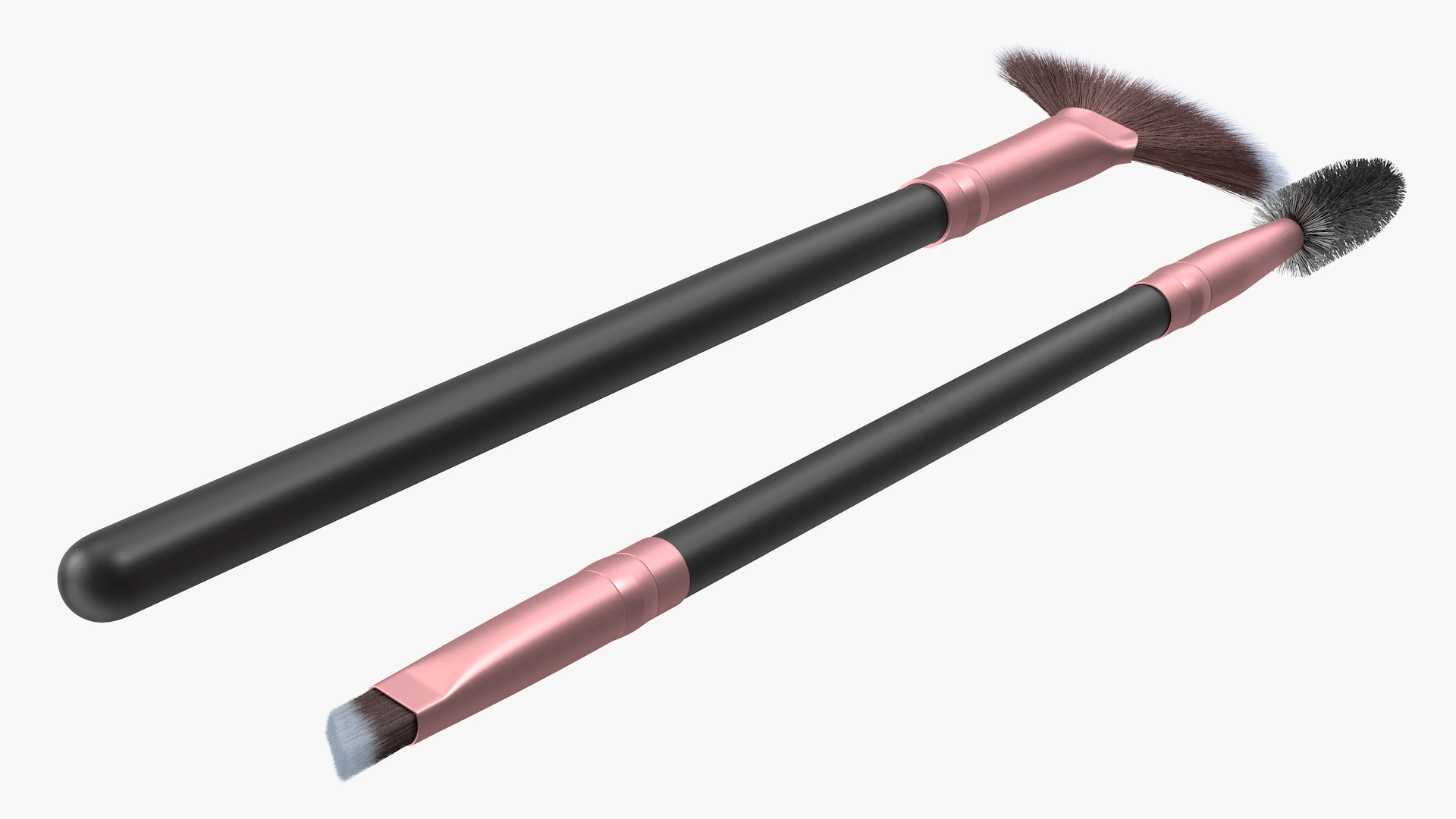 Fan and Eyelash Brush Set Fur 3D model