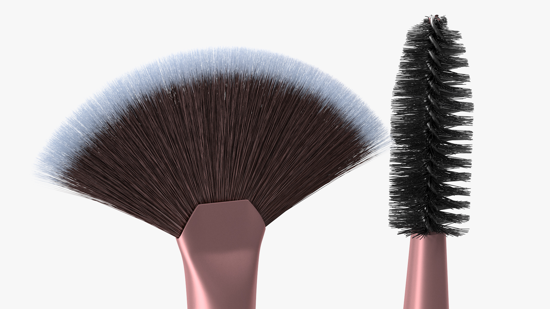 Fan and Eyelash Brush Set Fur 3D model