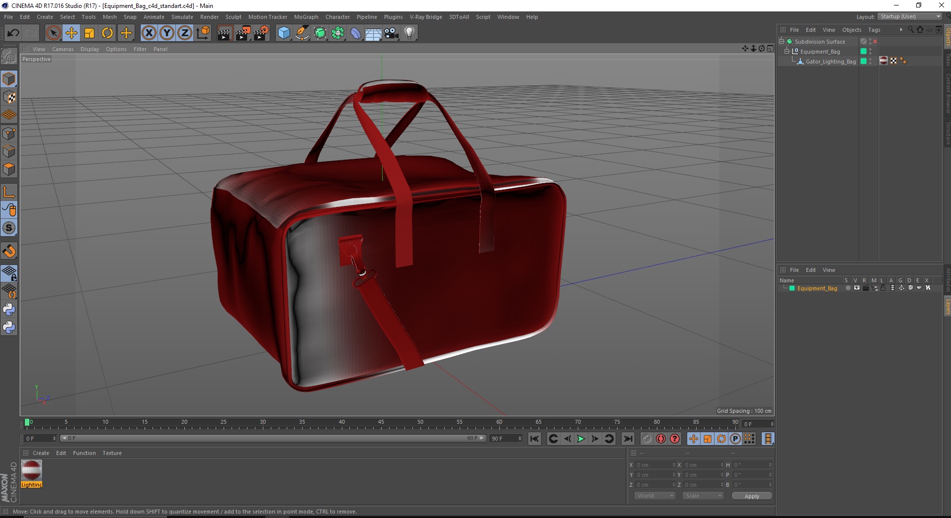 3D Equipment Bag model