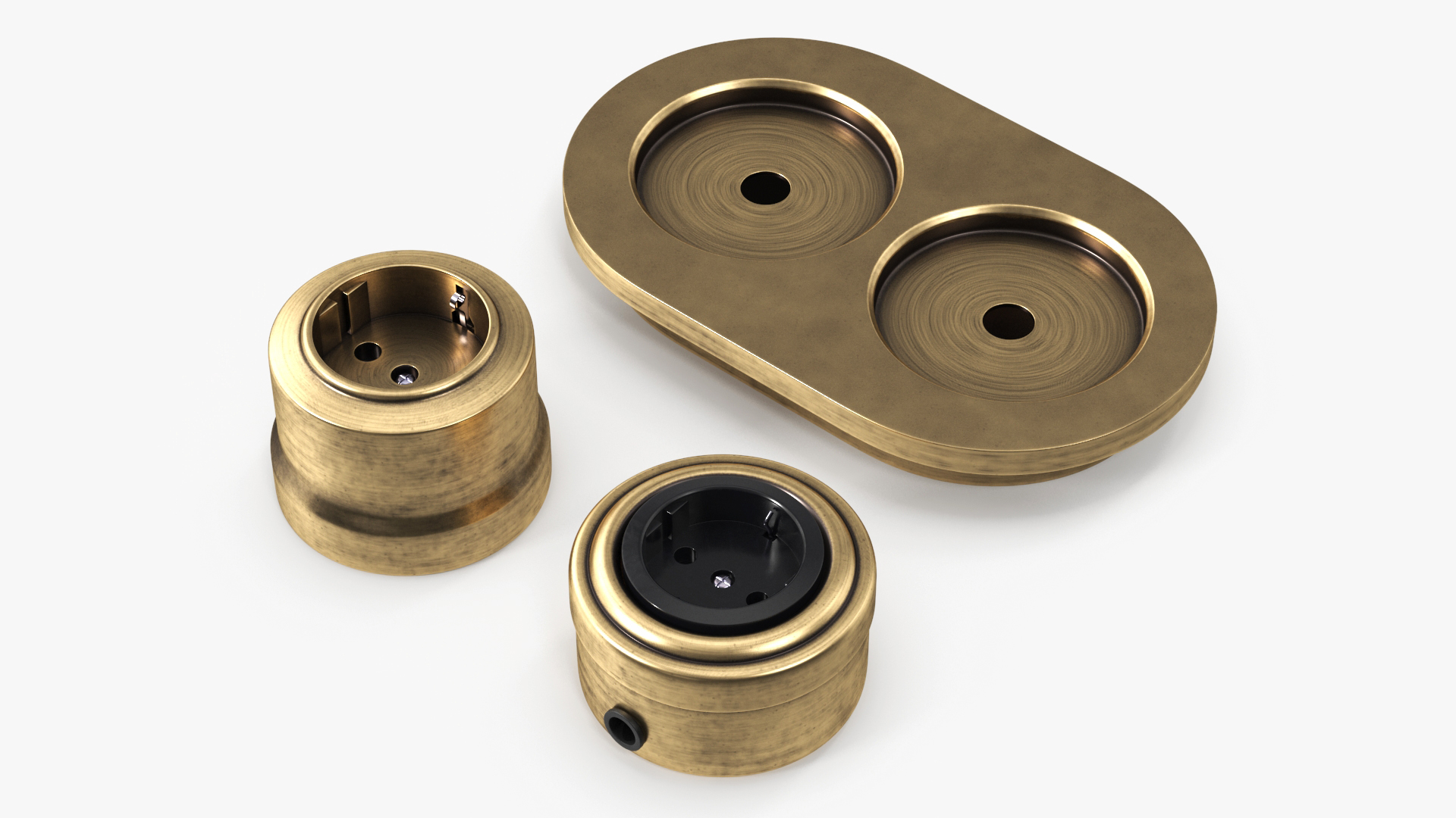 Retro Brass Sockets 3D model