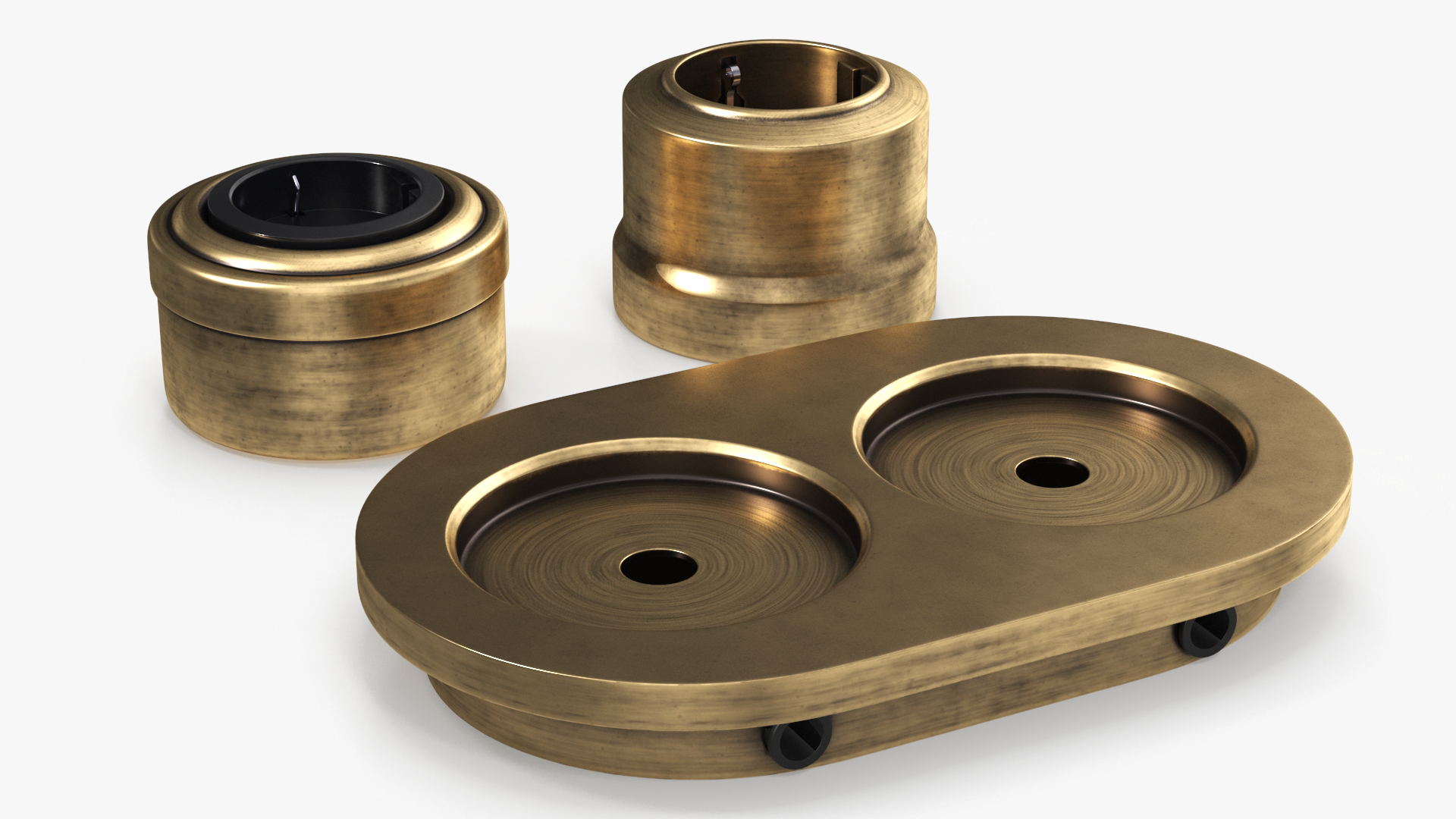 Retro Brass Sockets 3D model