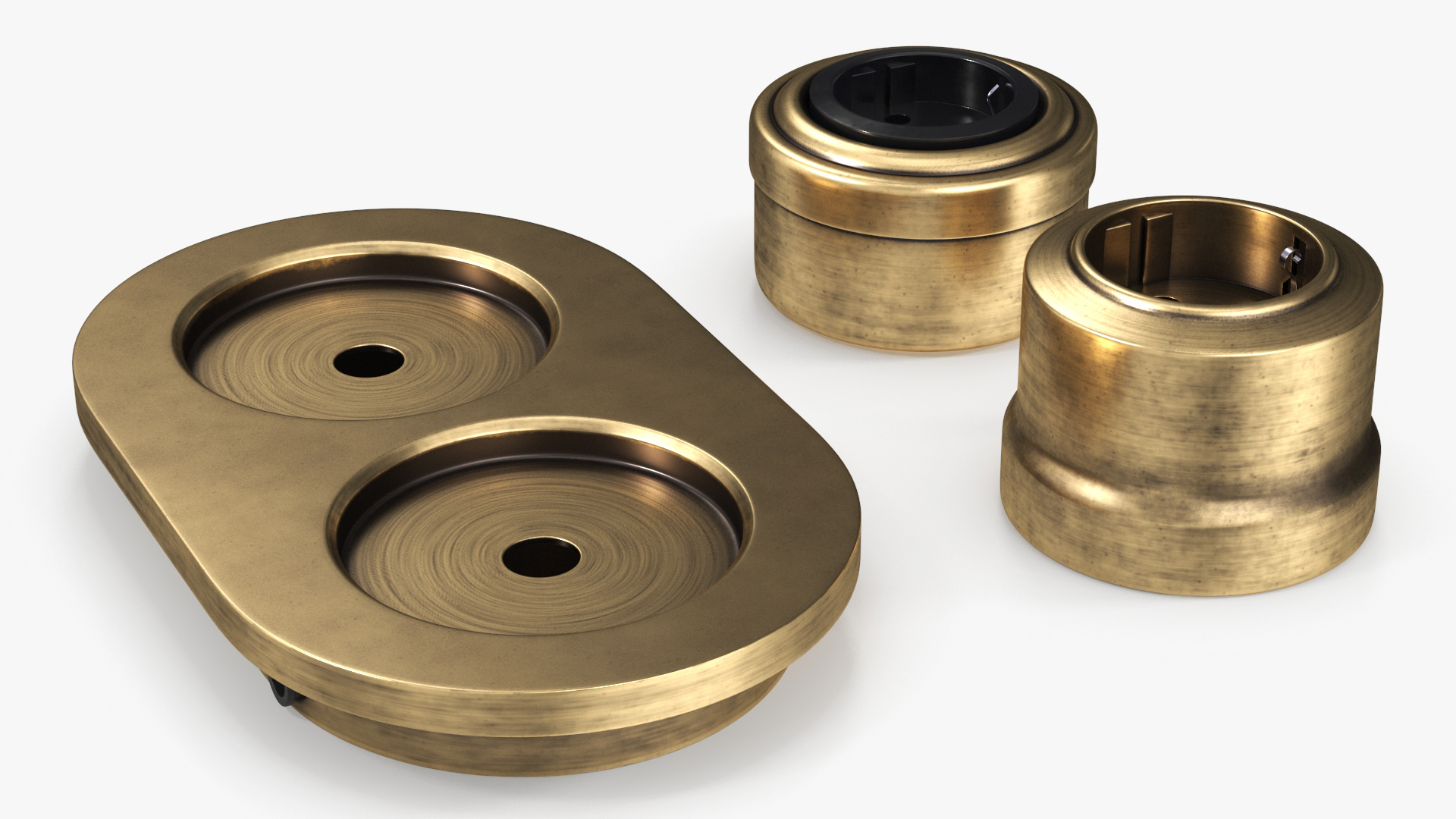 Retro Brass Sockets 3D model