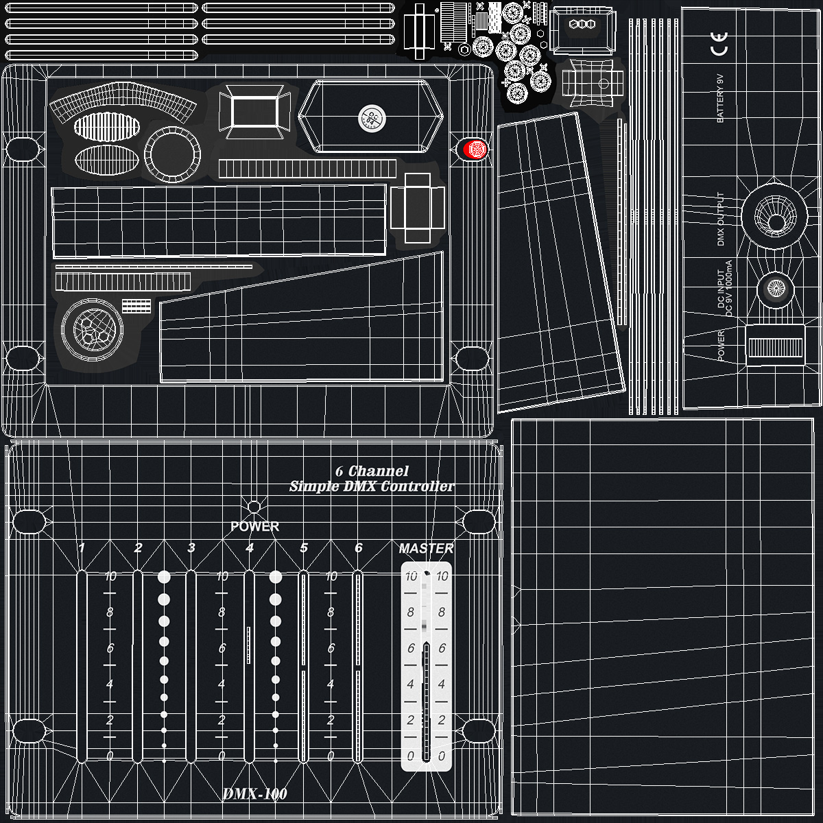 3D Six Channel Simple Dmx-10 Controller