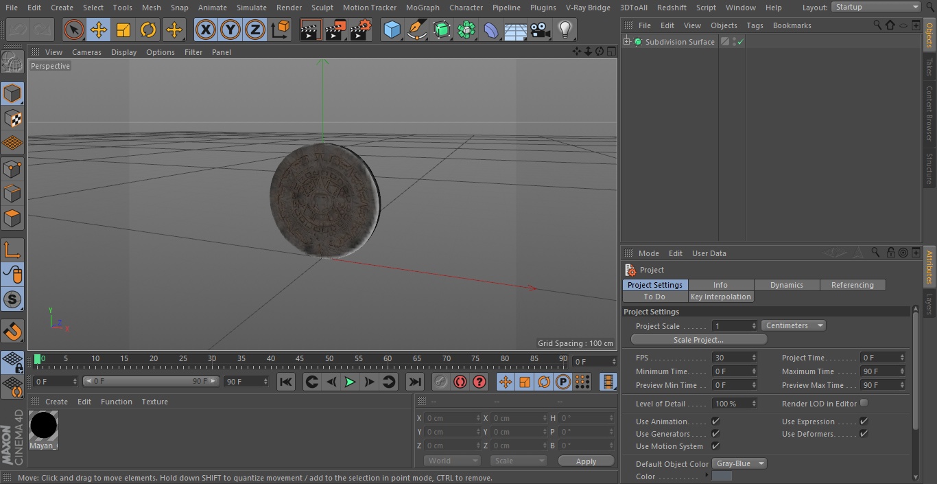 3D model Maya Calendar Metall