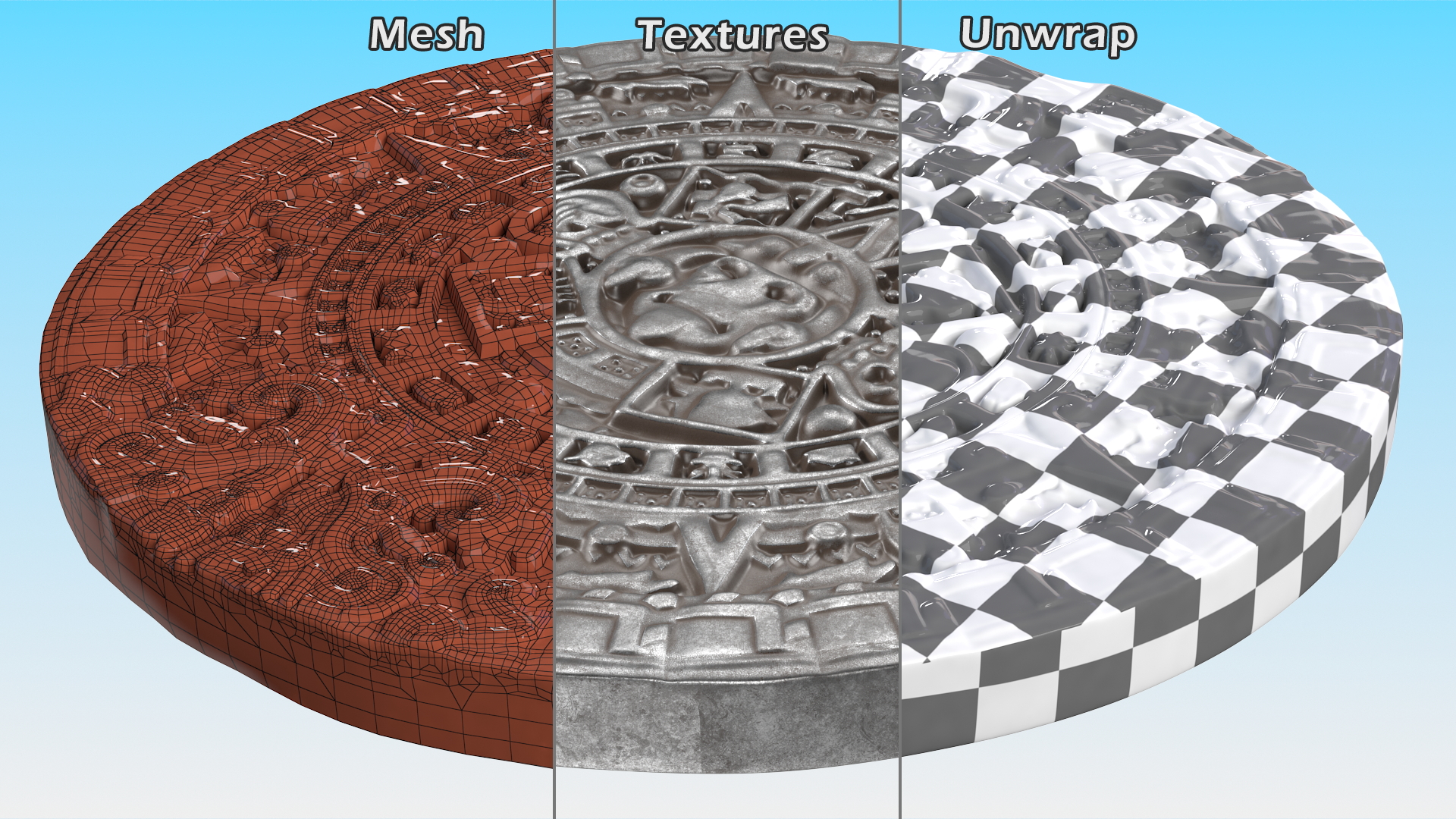 3D model Maya Calendar Metall