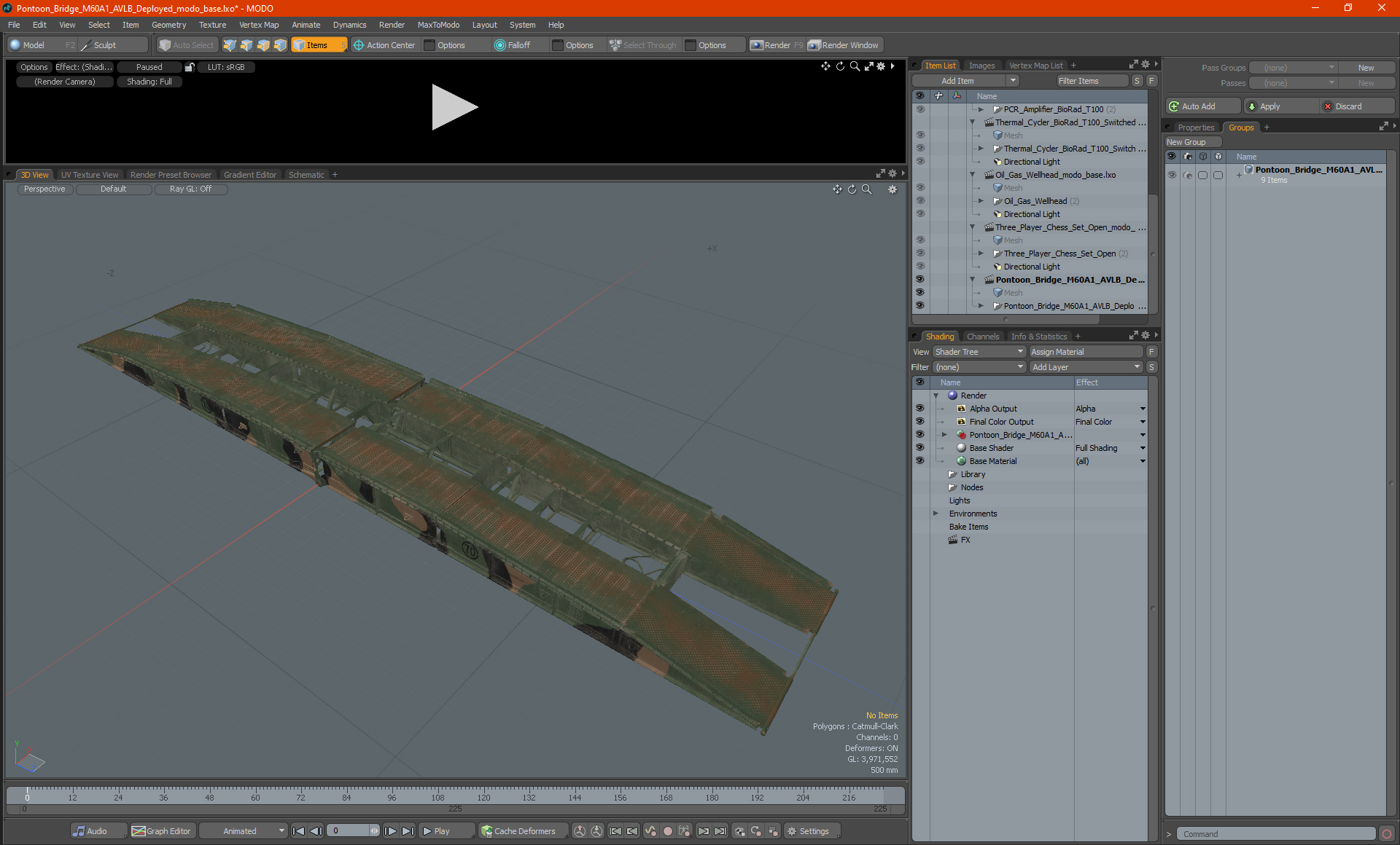 Pontoon Bridge M60A1 AVLB Deployed 3D model