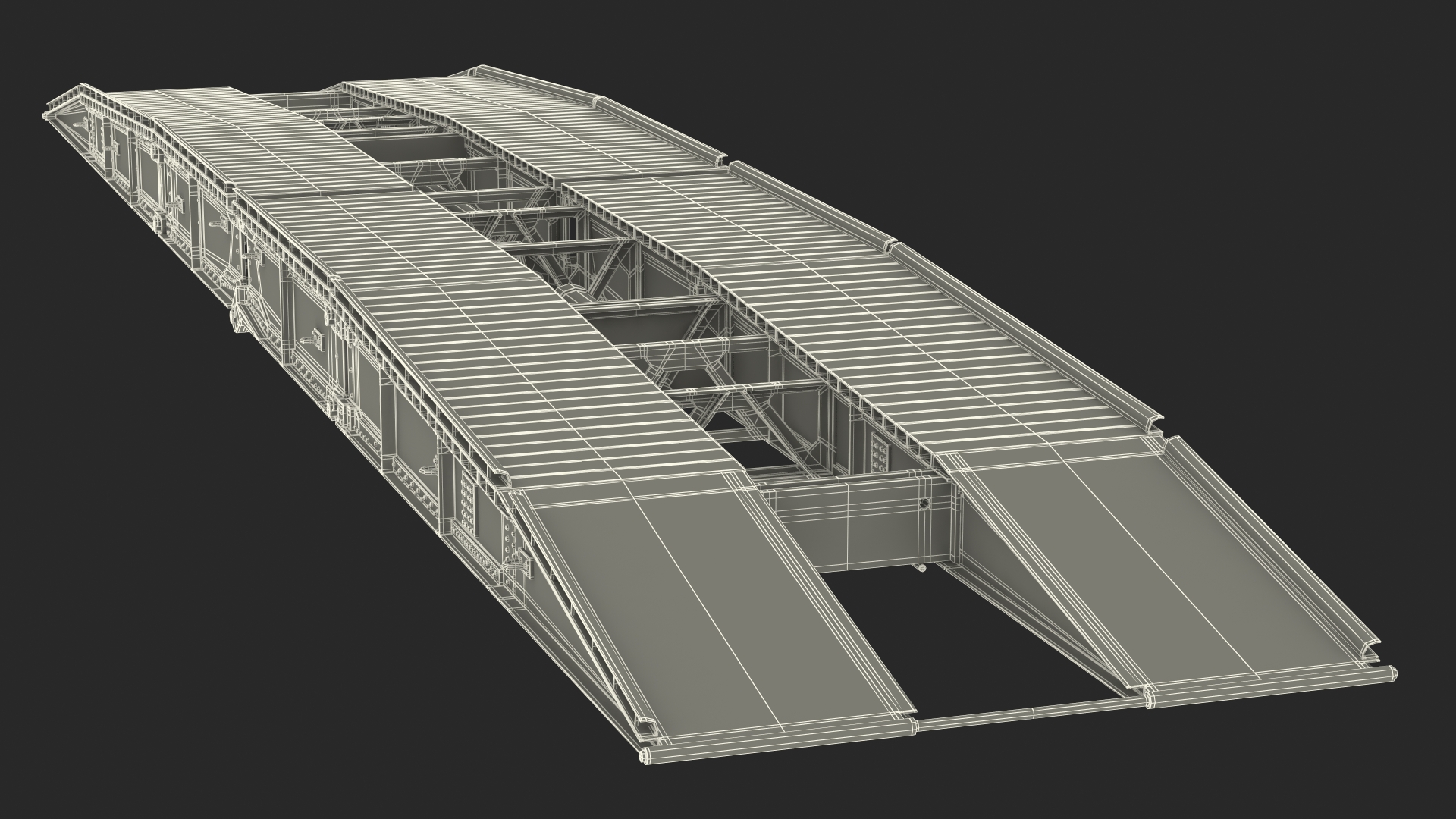 Pontoon Bridge M60A1 AVLB Deployed 3D model