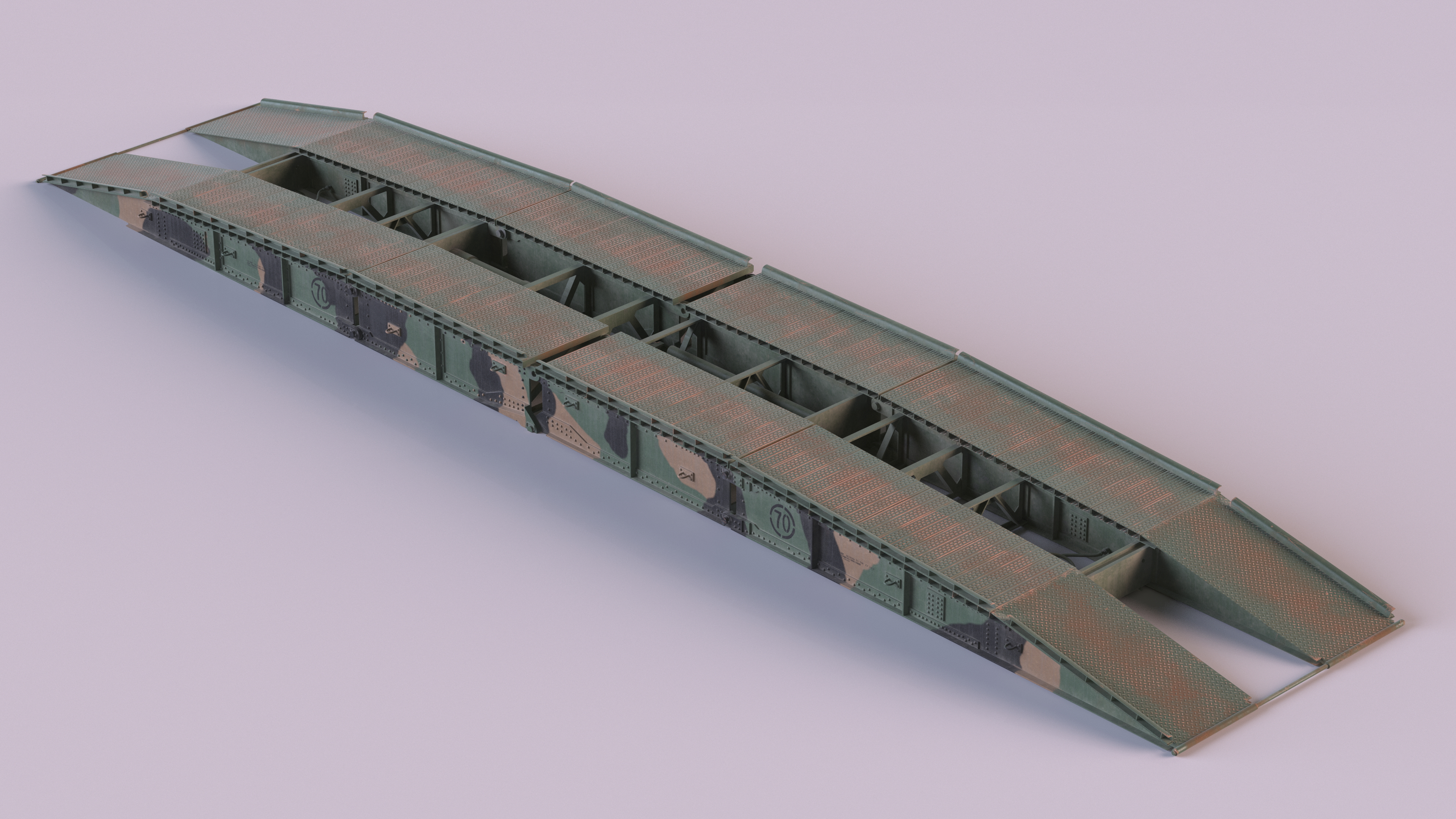 Pontoon Bridge M60A1 AVLB Deployed 3D model