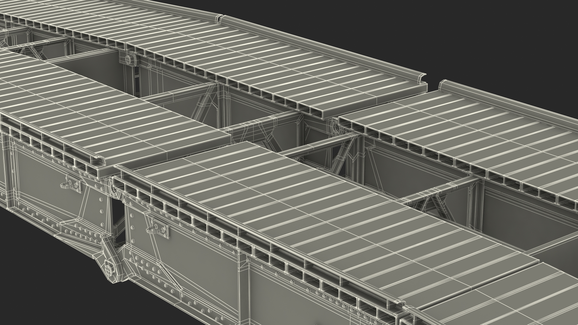 Pontoon Bridge M60A1 AVLB Deployed 3D model