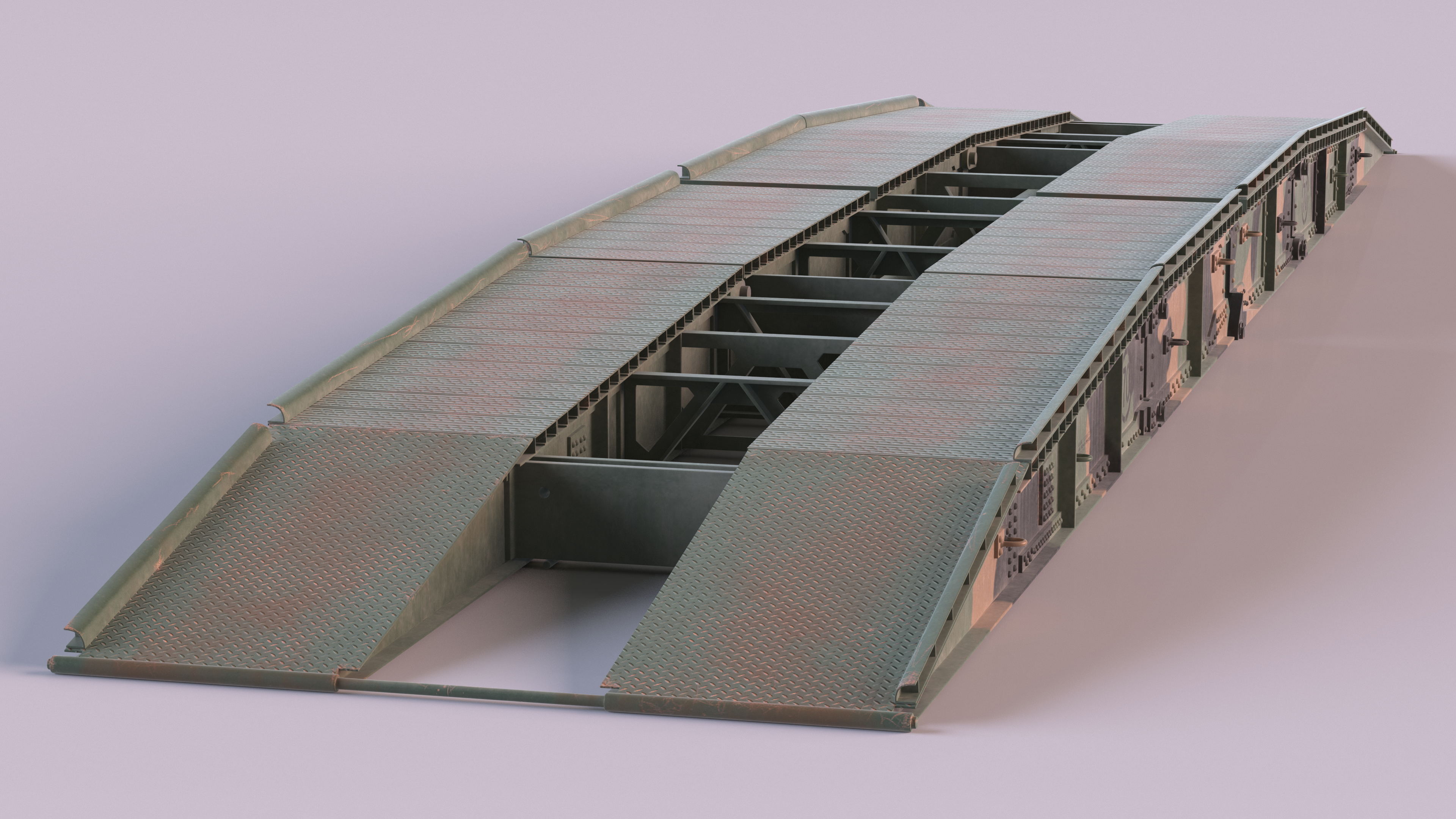 Pontoon Bridge M60A1 AVLB Deployed 3D model