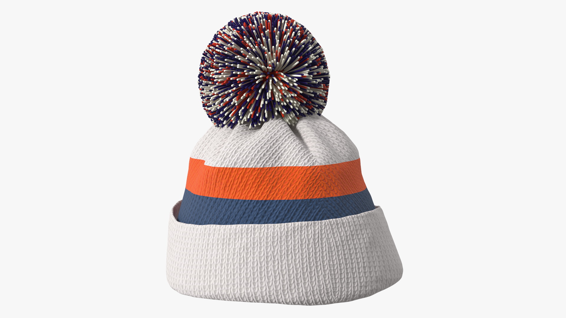 3D Winter Hat With Pompom White model