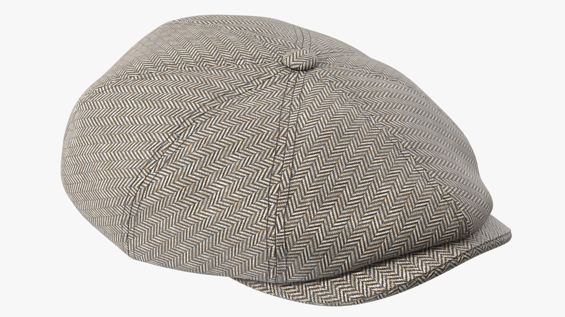 3D Wool Flat Cap Grey model