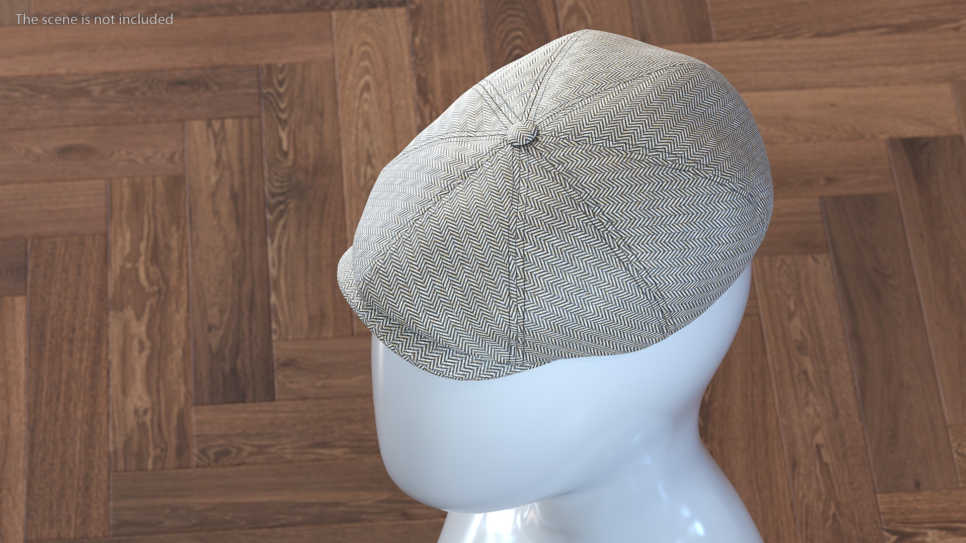 3D Wool Flat Cap Grey model