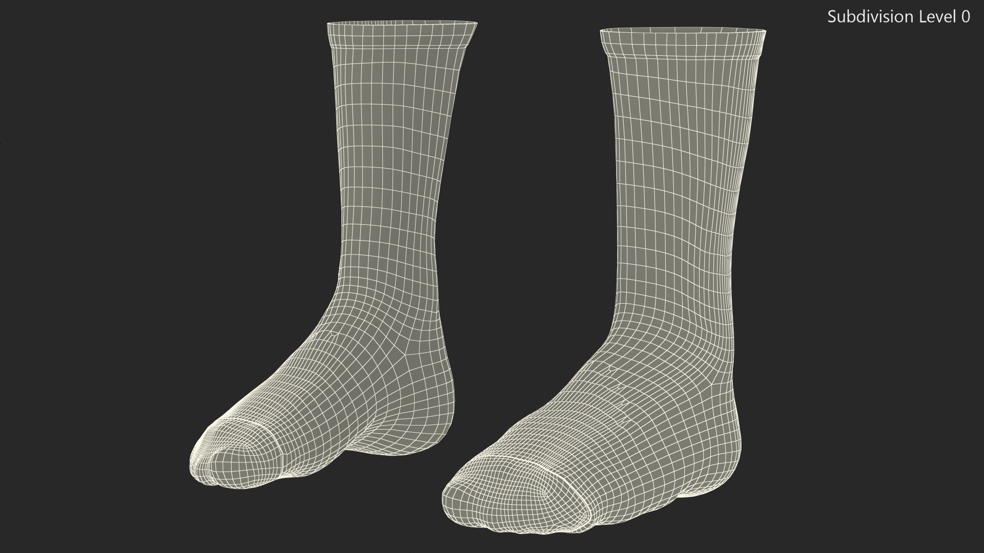 3D Long Socks Blue on The Foot Standing