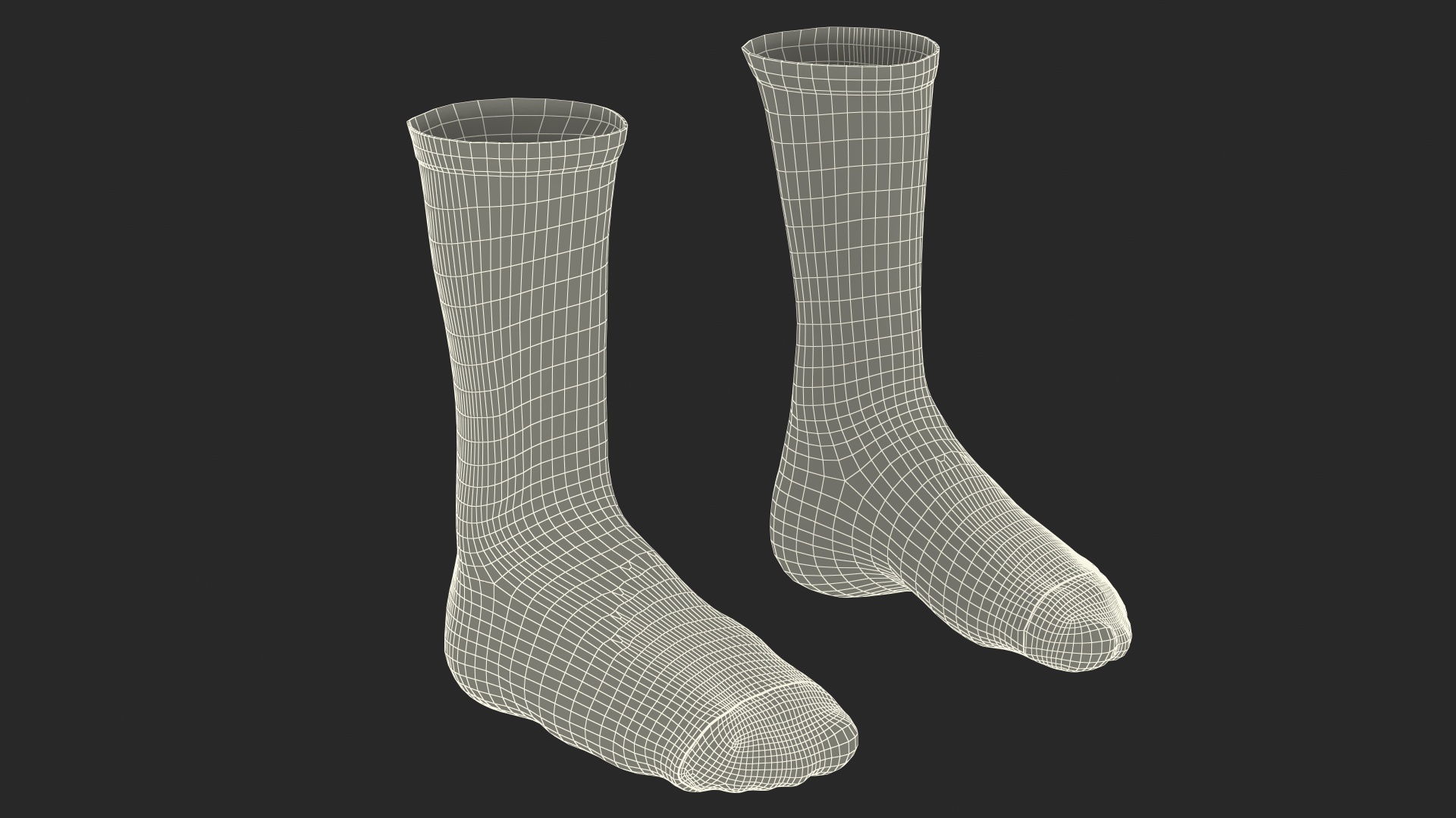 3D Long Socks Blue on The Foot Standing