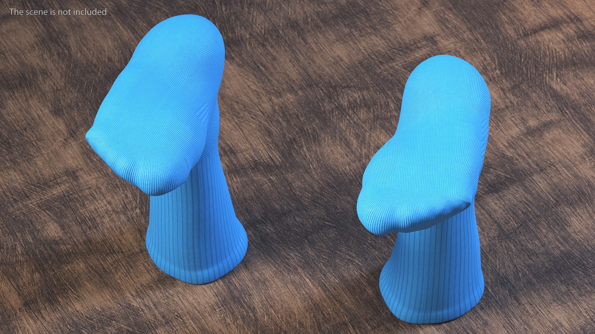 3D Long Socks Blue on The Foot Standing