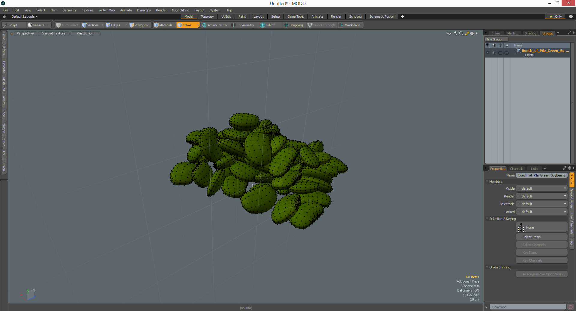 3D Bunch of Pile Green Soybeans model