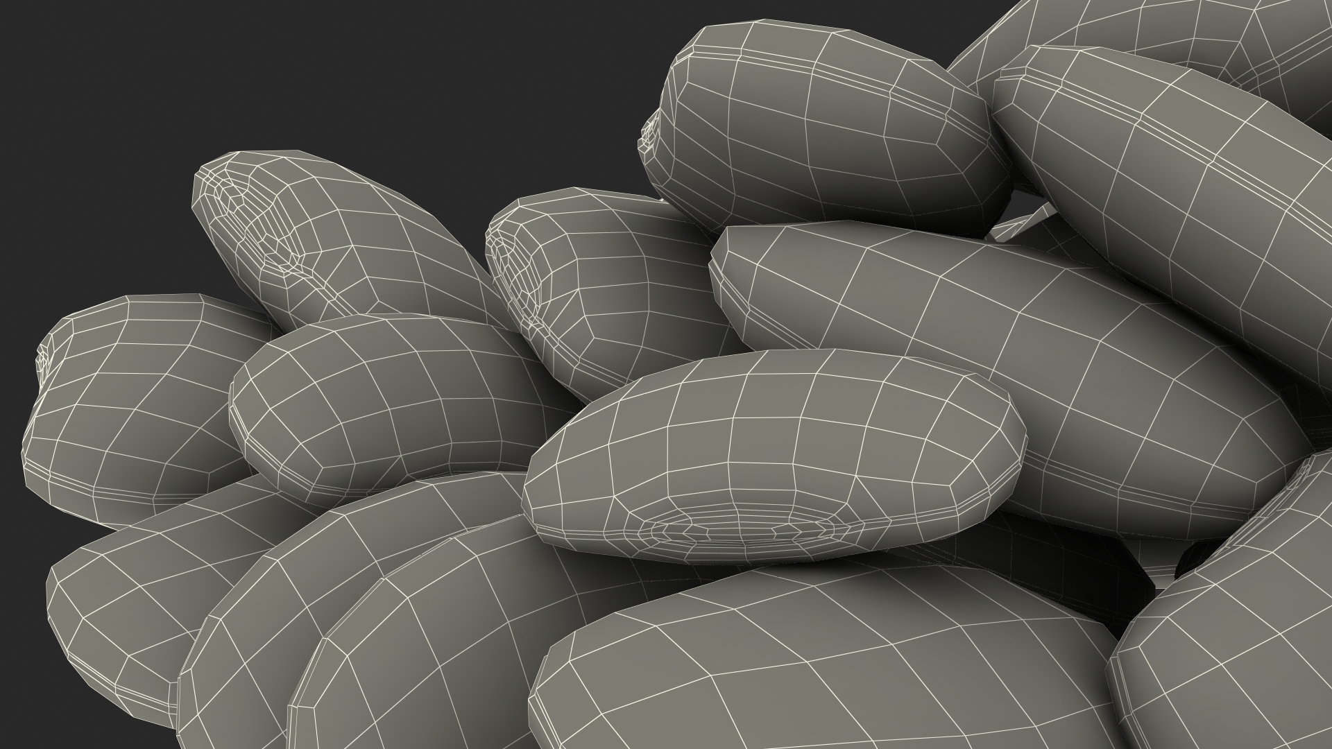 3D Bunch of Pile Green Soybeans model