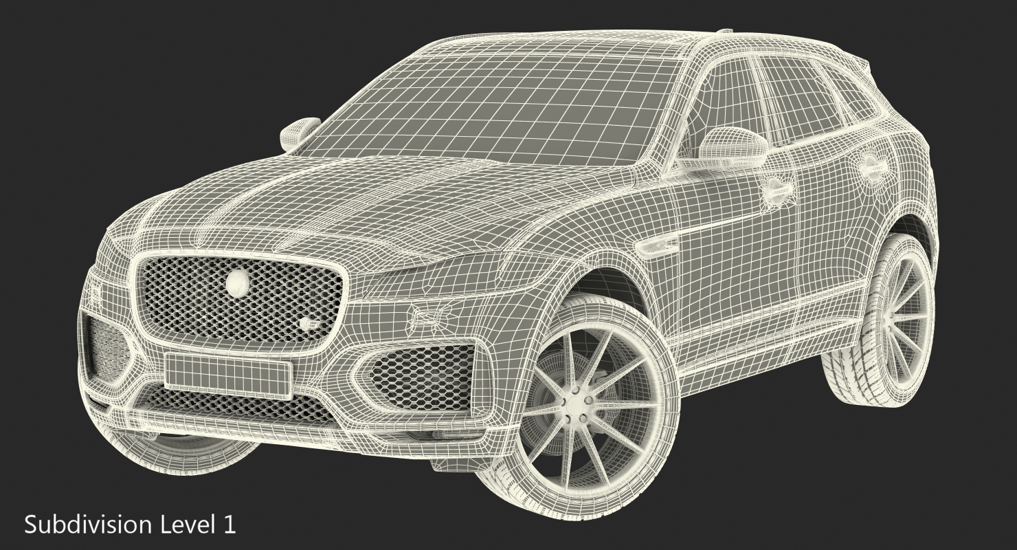 3D model Jaguar F Pace 2017 Rigged