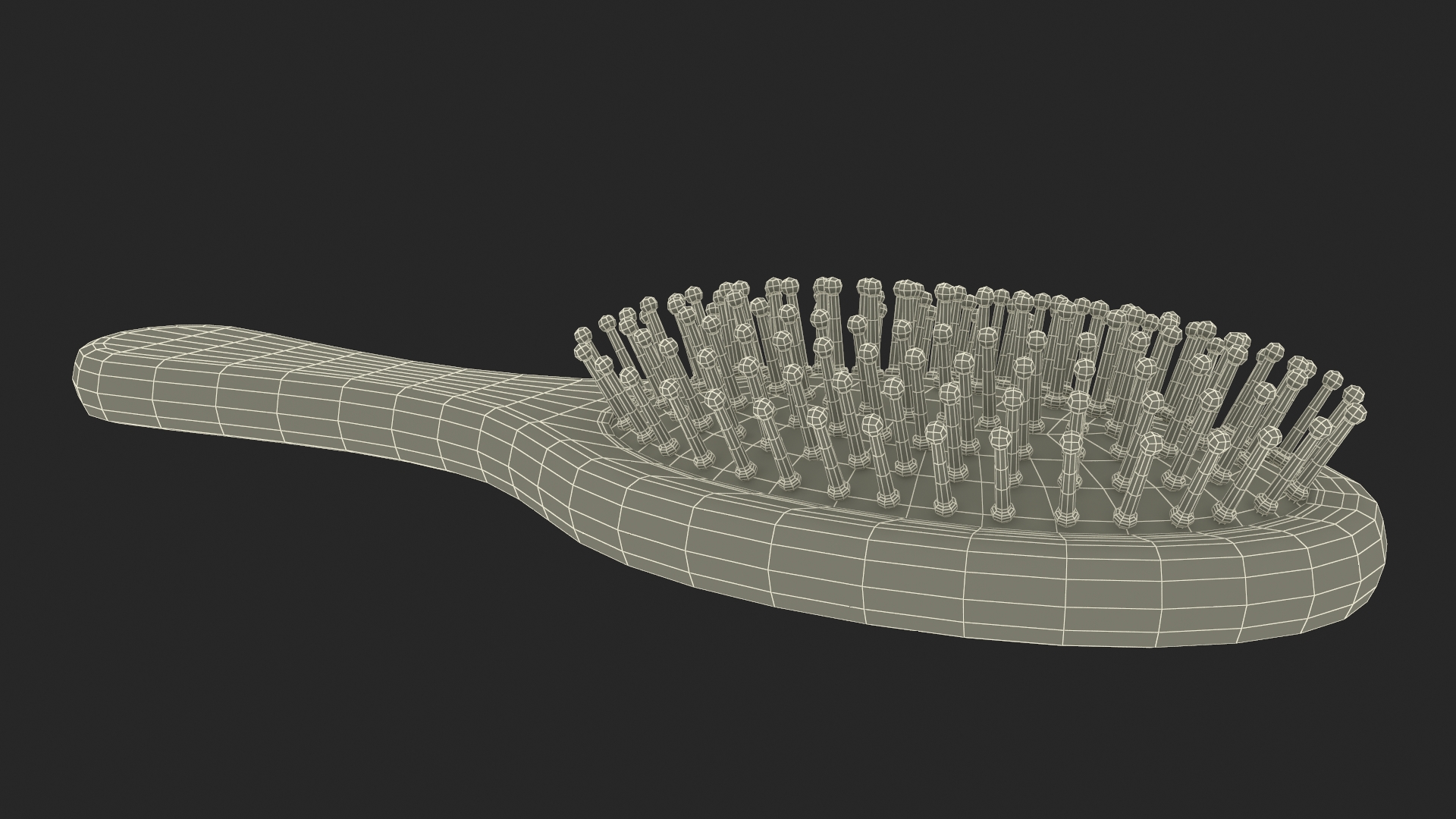 Bamboo Hairbrush for 3D Print 3D model