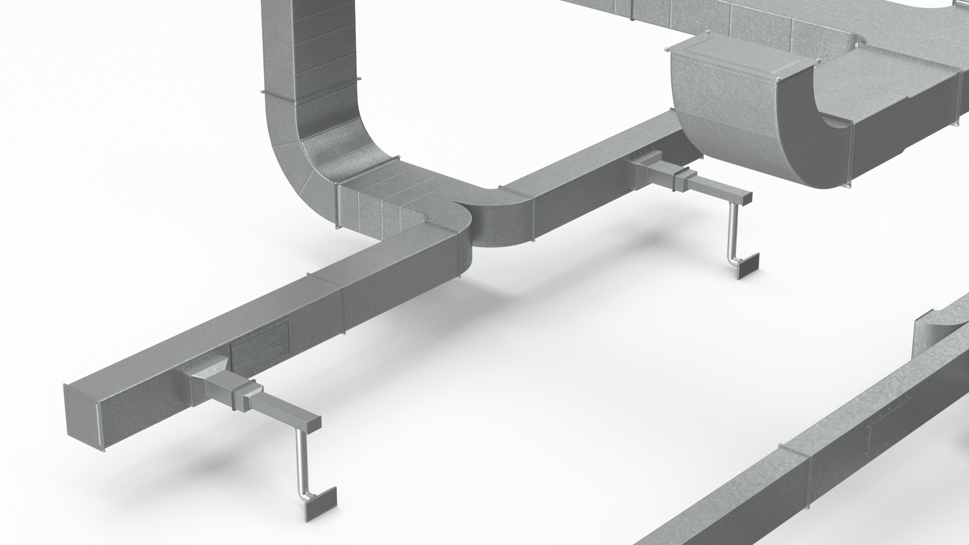 3D Industrial Metal Air Conditioning Ducting