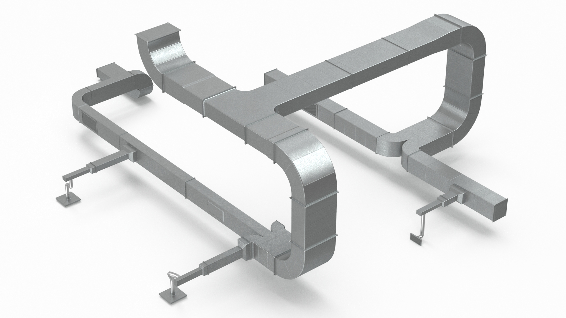 3D Industrial Metal Air Conditioning Ducting