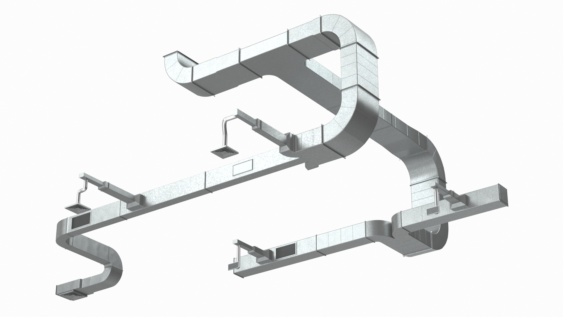 3D Industrial Metal Air Conditioning Ducting