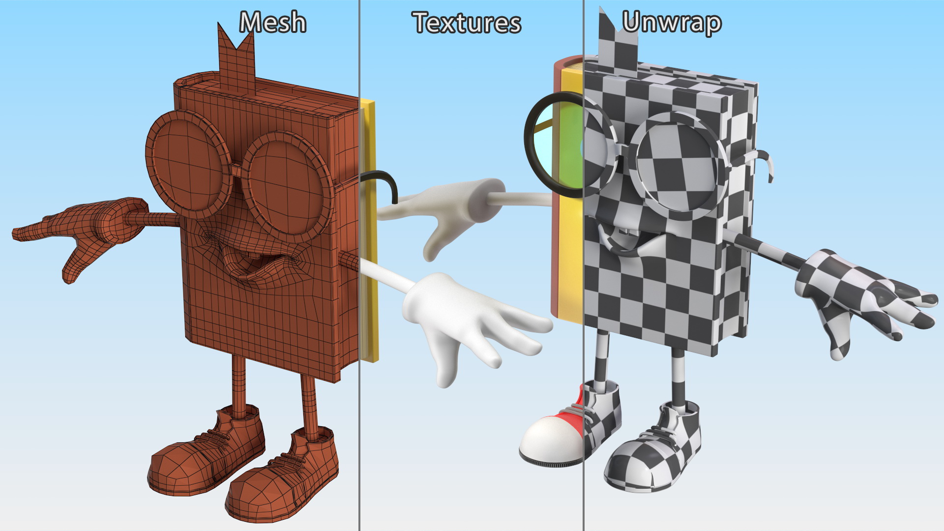 3D Cartoon Yellow Book Rigged