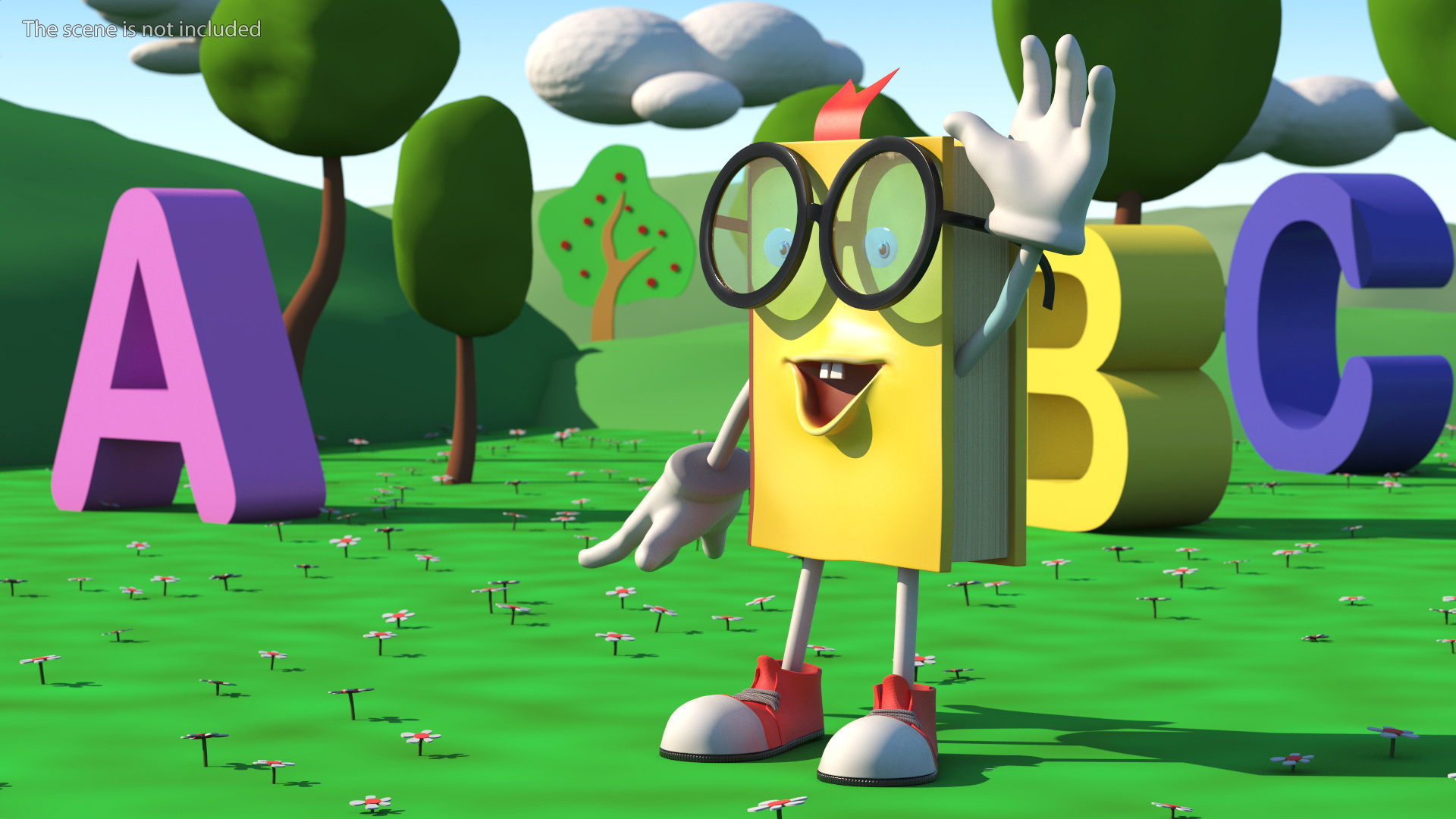 3D model Cartoon Yellow Book Rigged for Maya