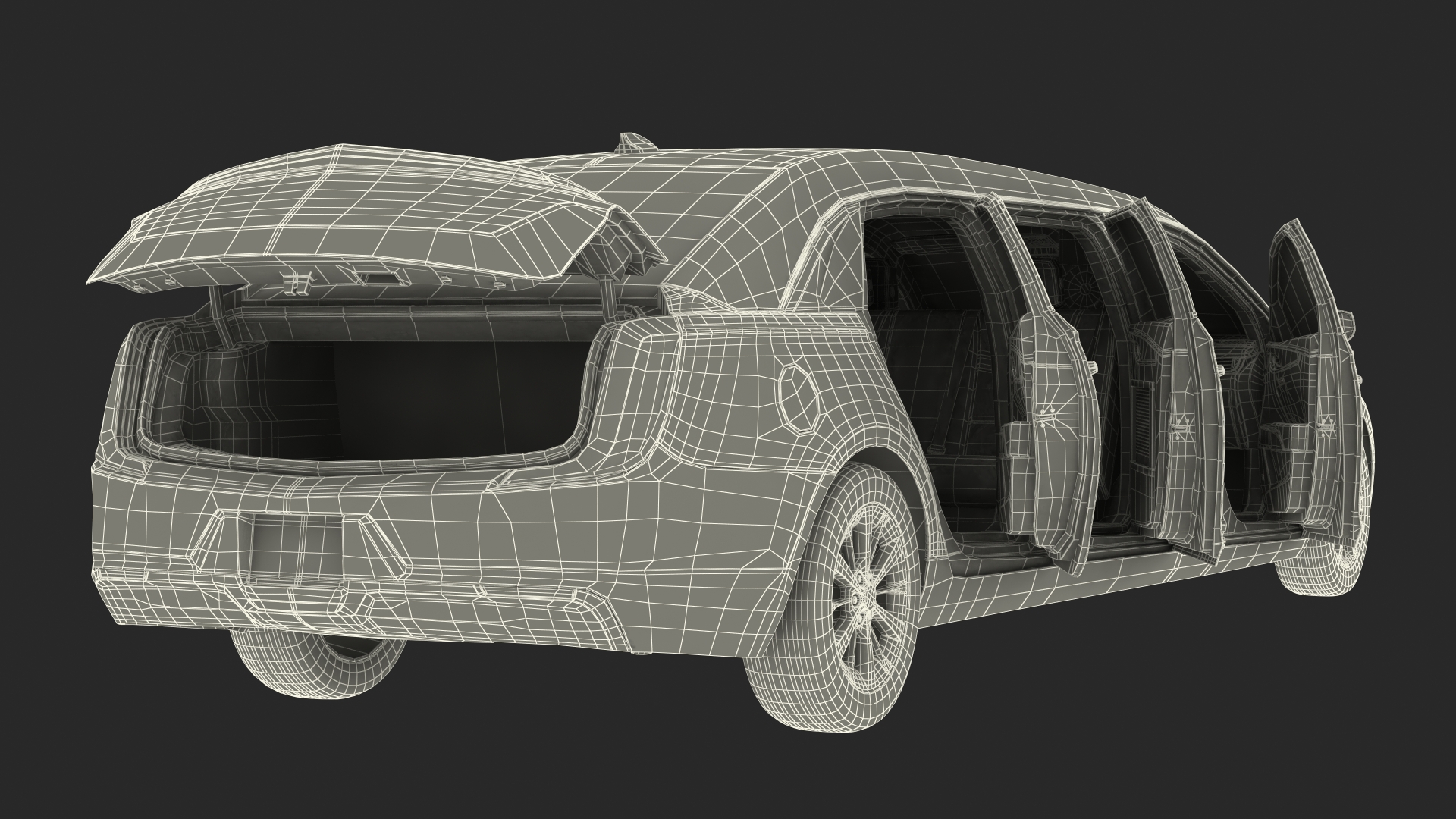 Stretch Limousine Generic Rigged 3D