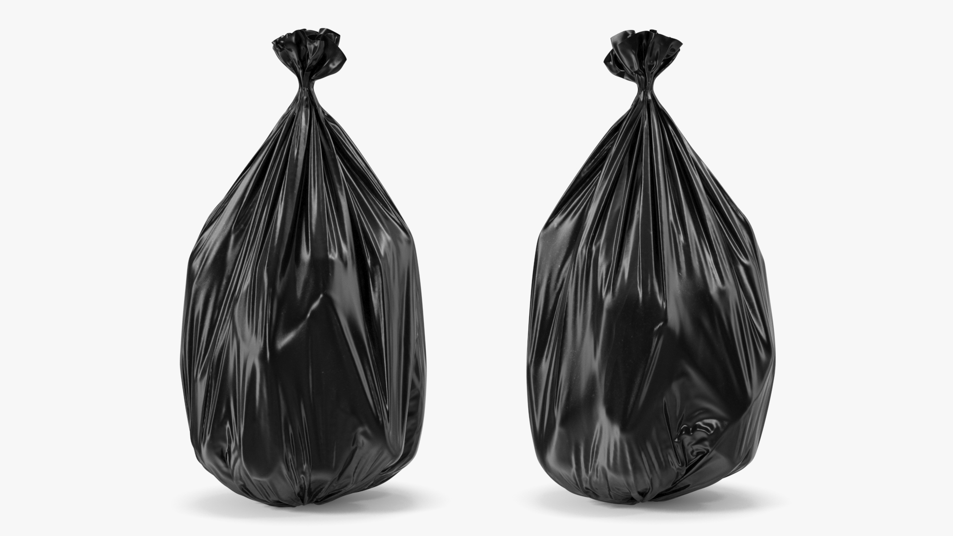 Black Trash Bag Closed 3D