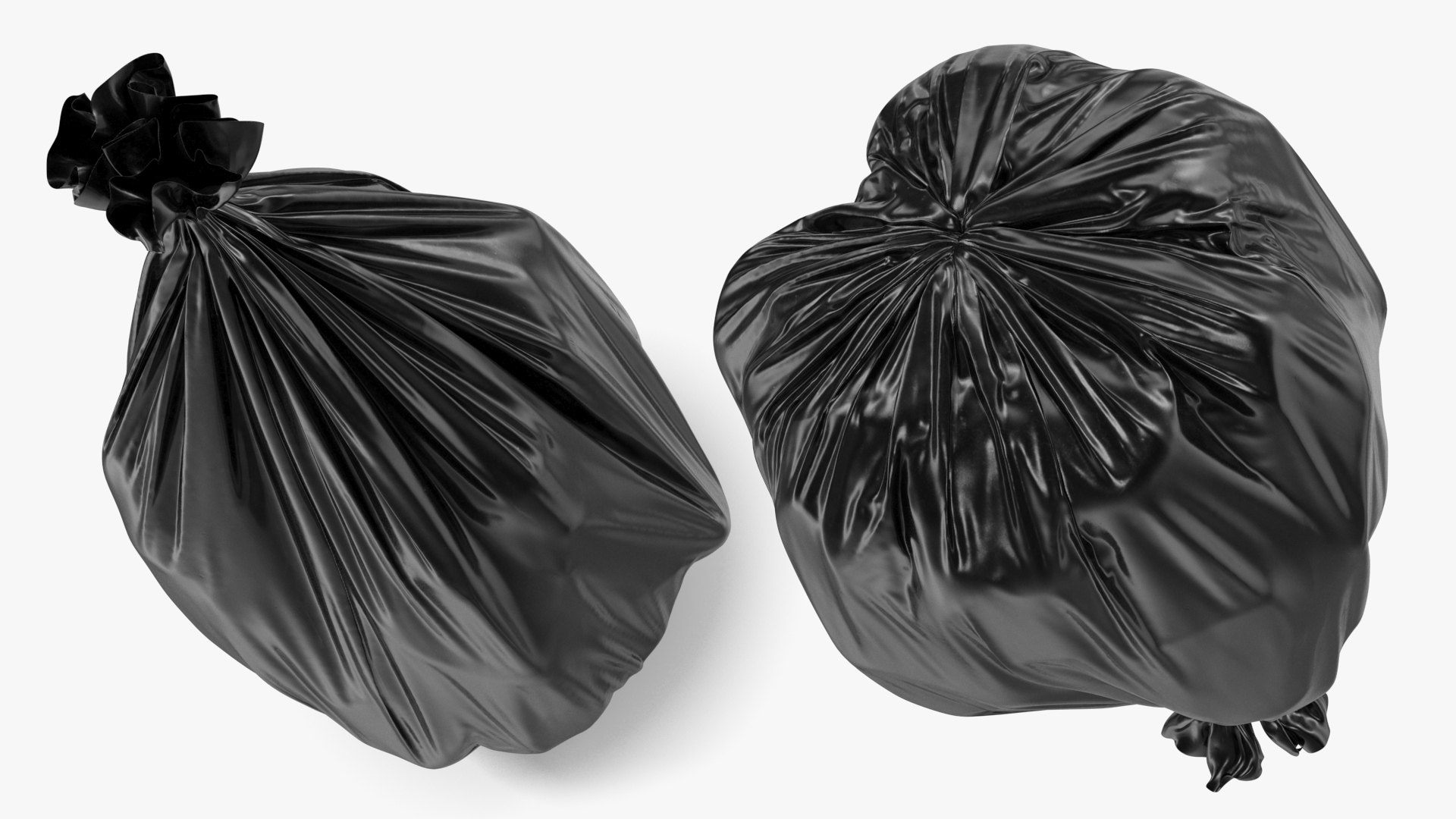 Black Trash Bag Closed 3D