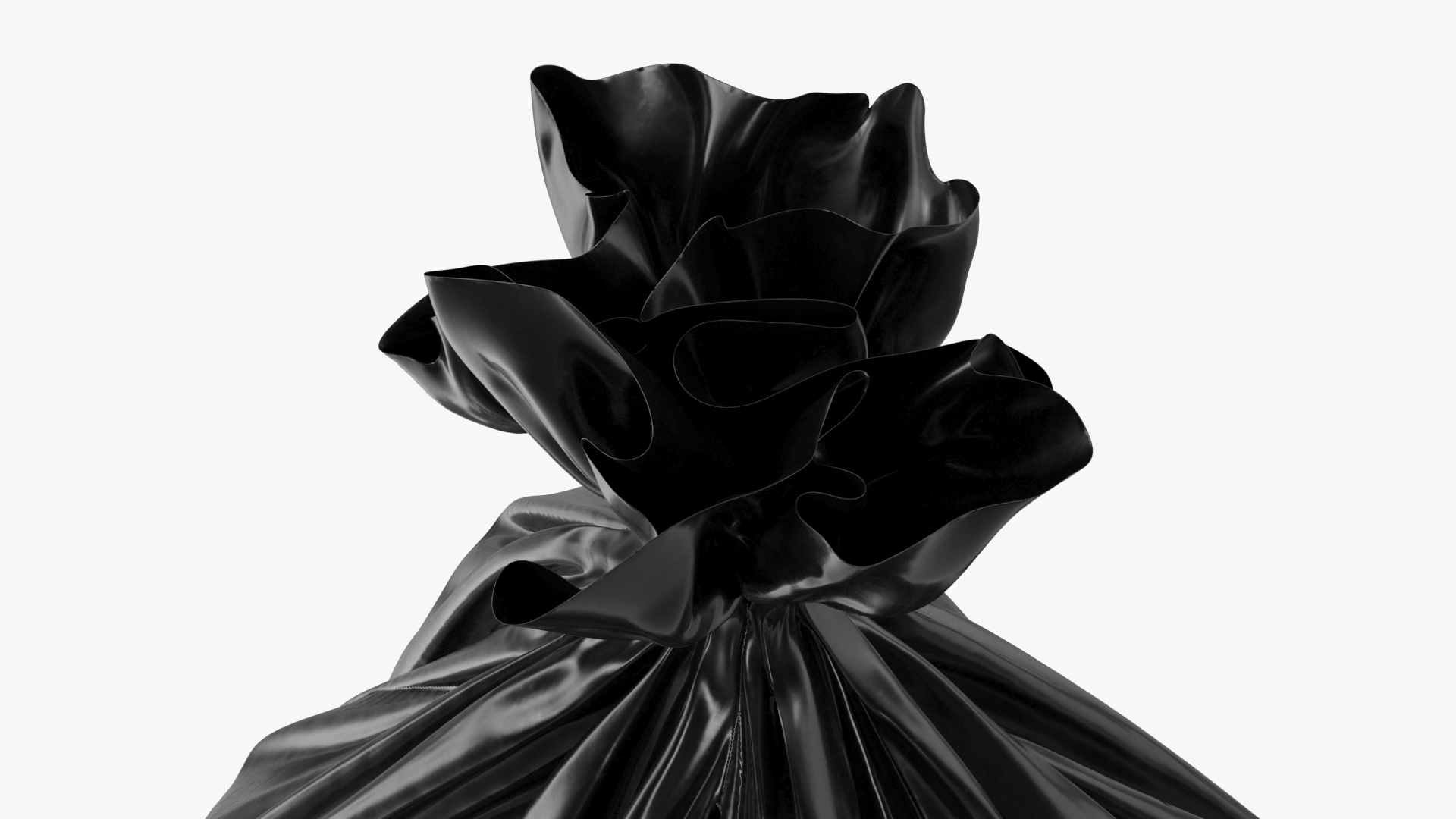 Black Trash Bag Closed 3D