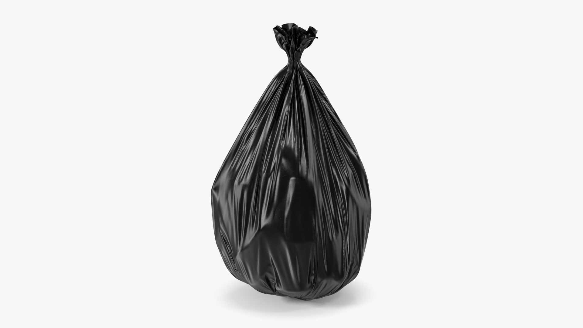 Black Trash Bag Closed 3D