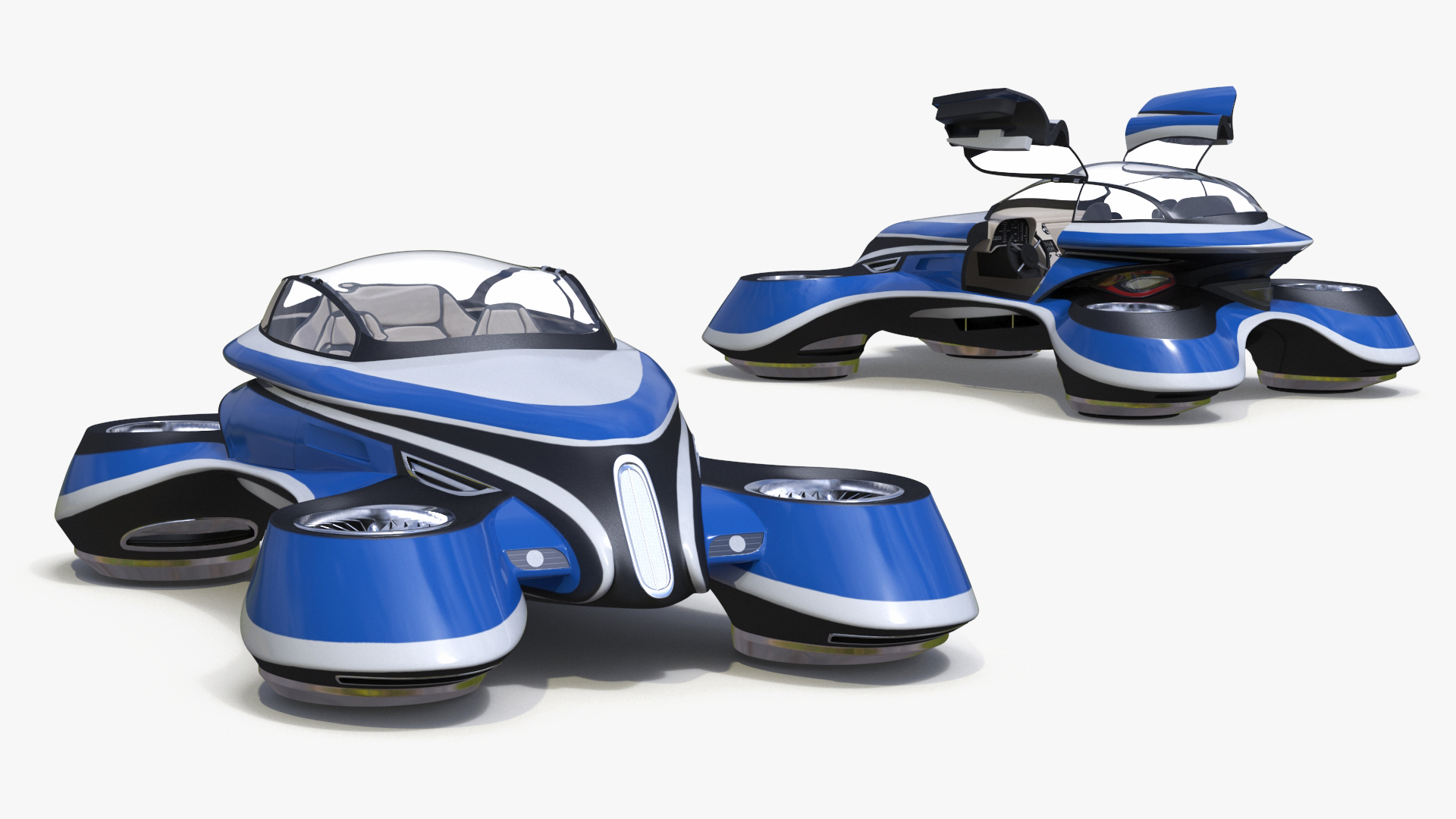 3D model Hover Car Concept by Lazzarini Blue