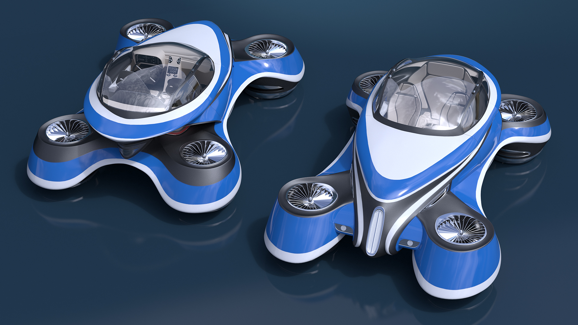 3D model Hover Car Concept by Lazzarini Blue