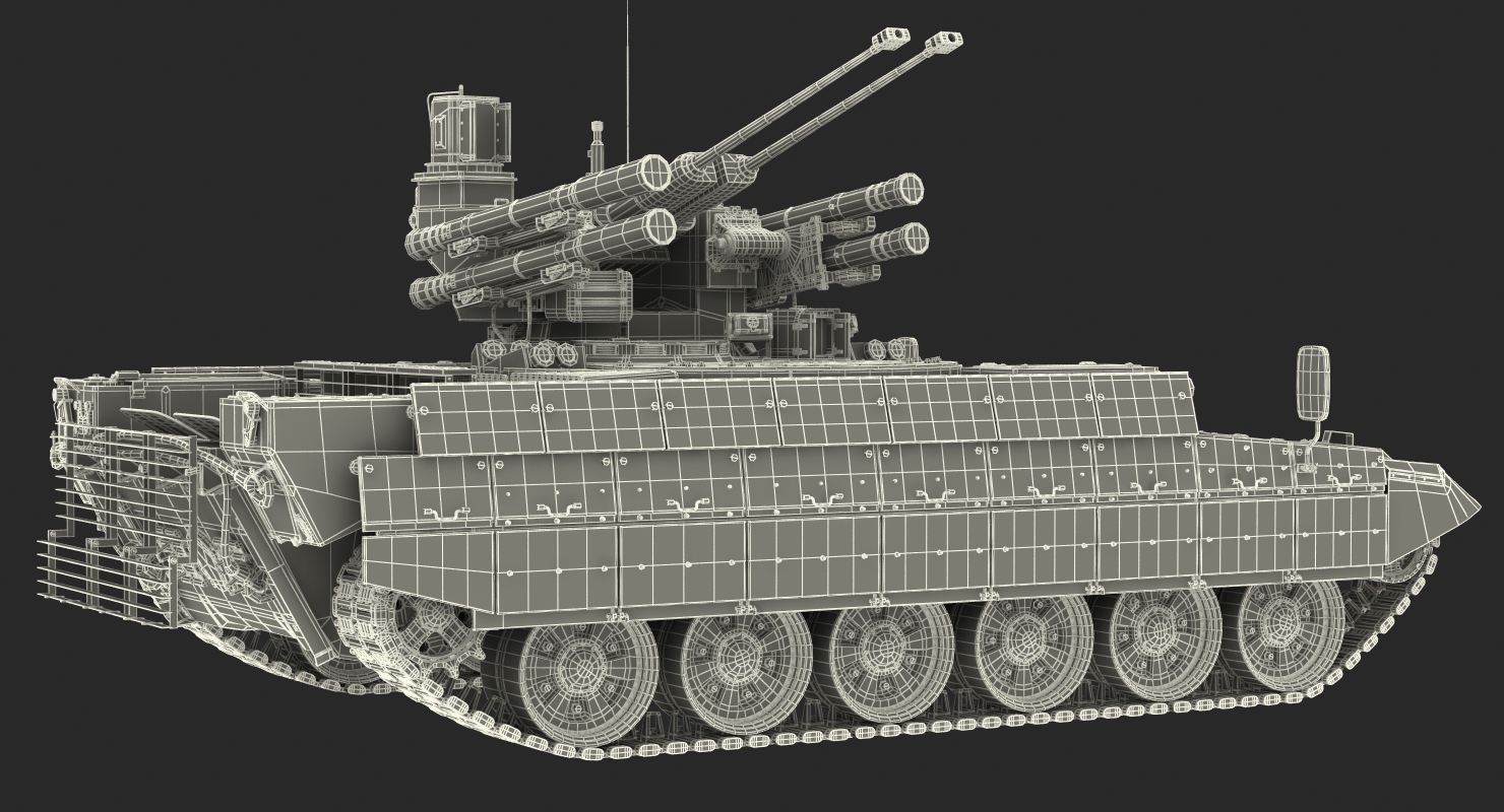 Missile Tank BMPT Rigged 3D model