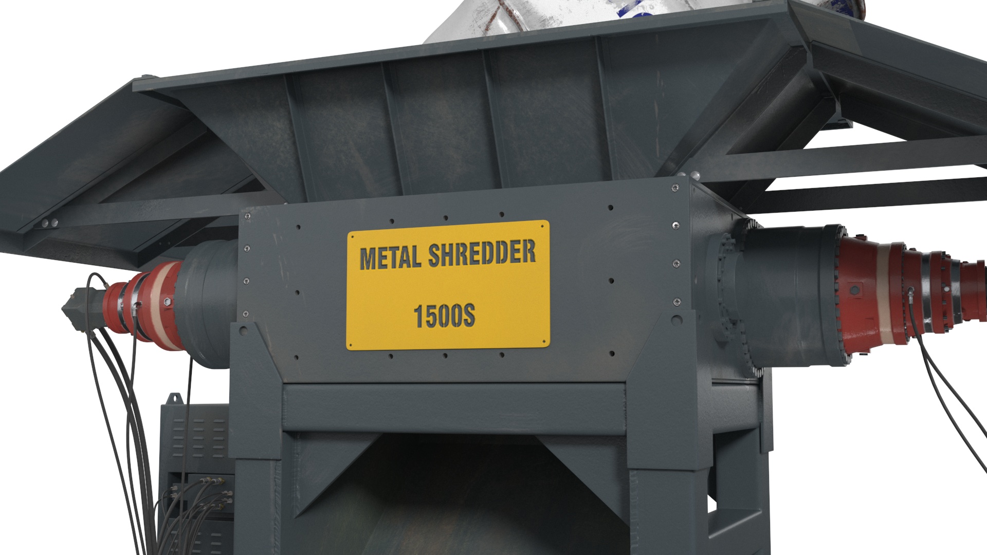 3D Working Industrial Metal Shredder model