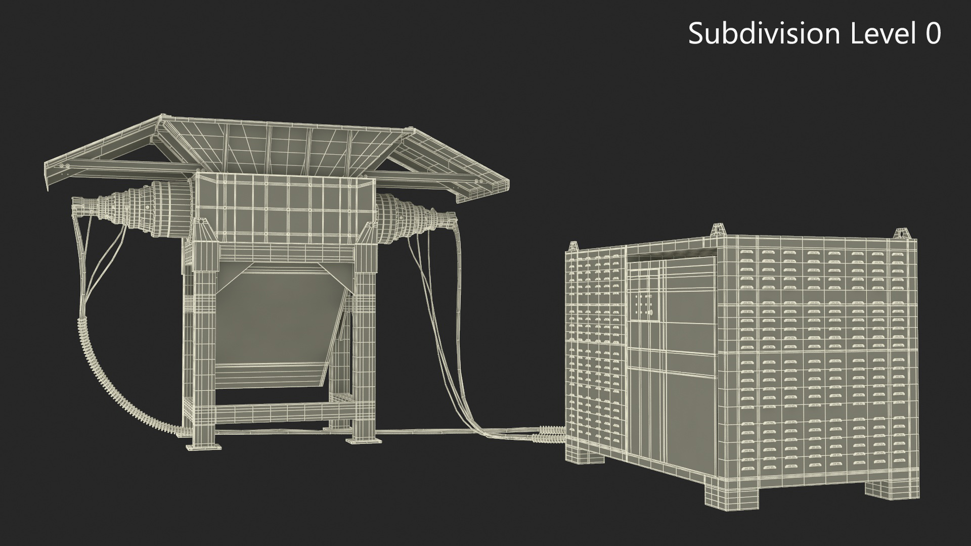 3D Working Industrial Metal Shredder model